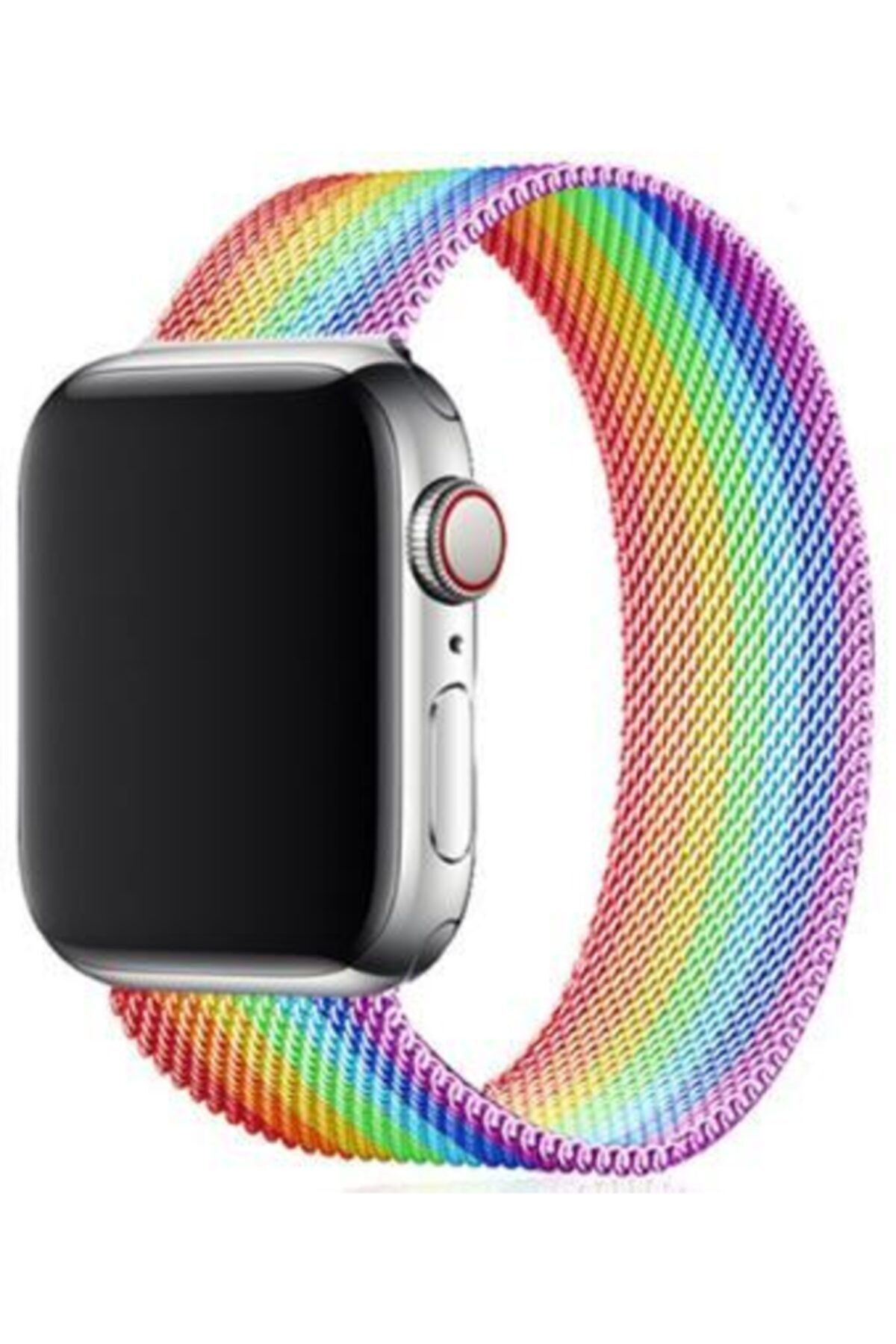 UnDePlus Apple Watch 38mm 40mm 41mm 1/2/3/4/5/6/se/se2/7/8/9 Milano Loop Kordon Gökkuşağı