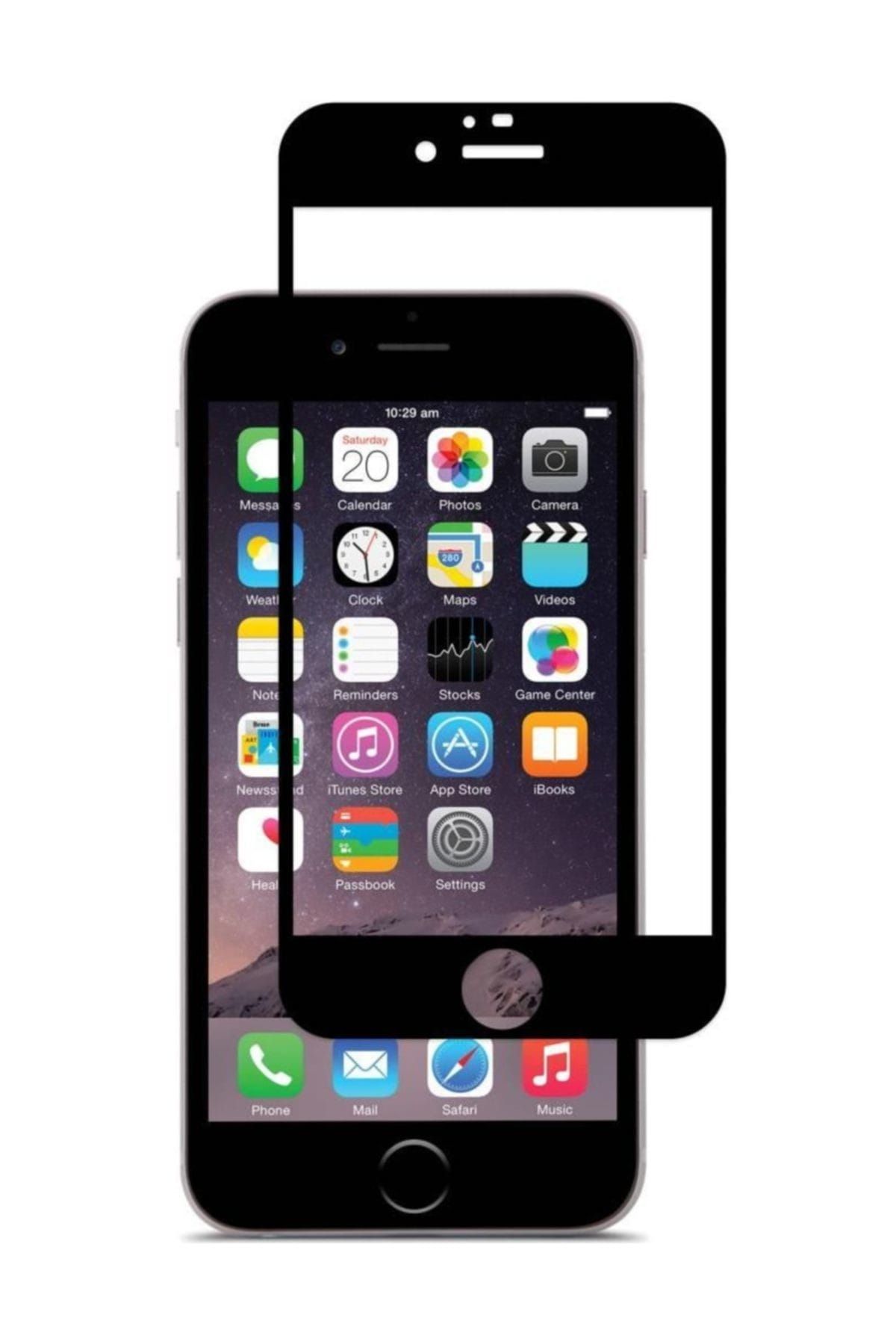 Bufalo iPhone 6-6s Plus Kavisli Renkli NANO Ekran Koruyucu Siyah