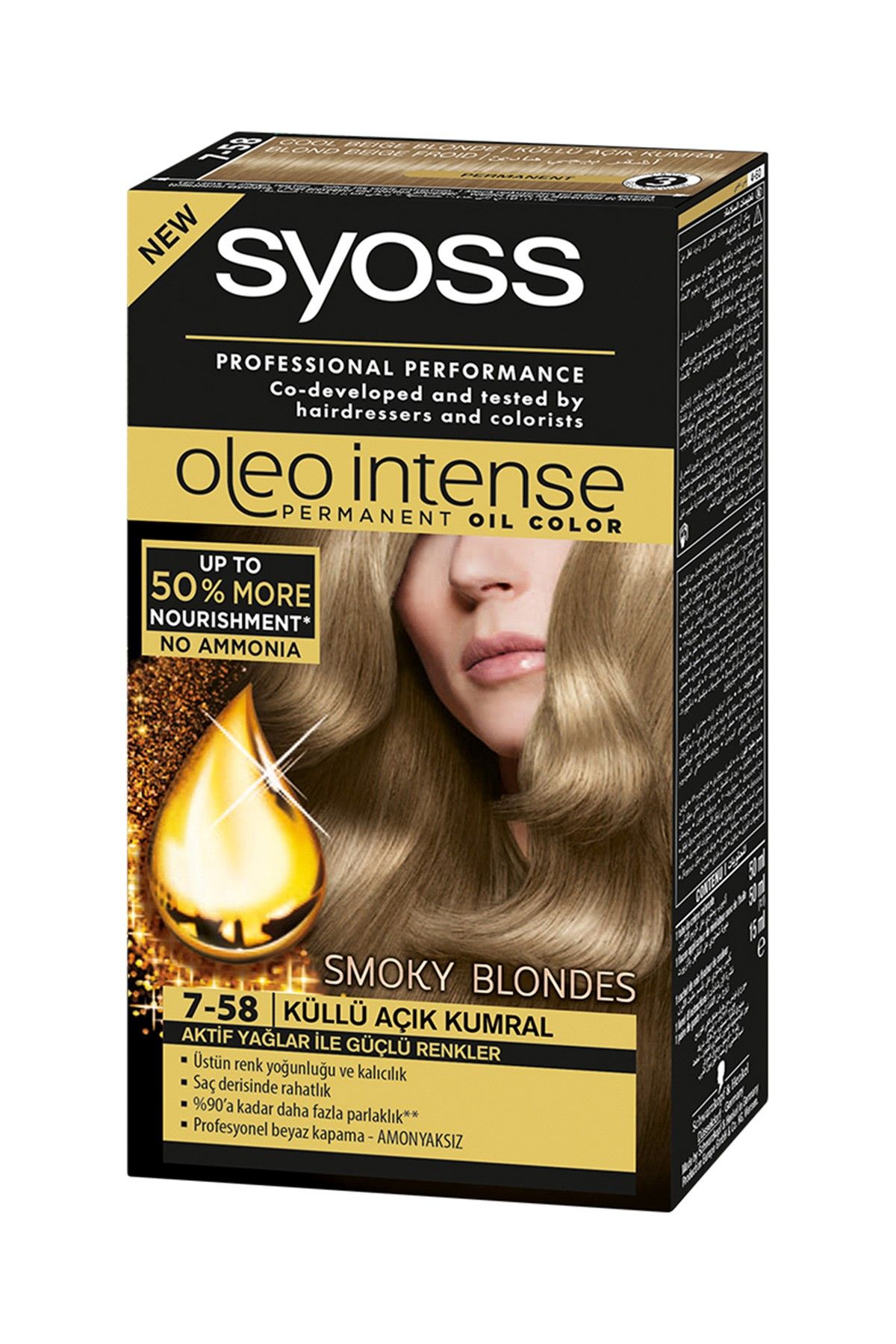 Syoss Saç Boyası - Oleo Intense Color 7-58 Küllü Açık Kumral