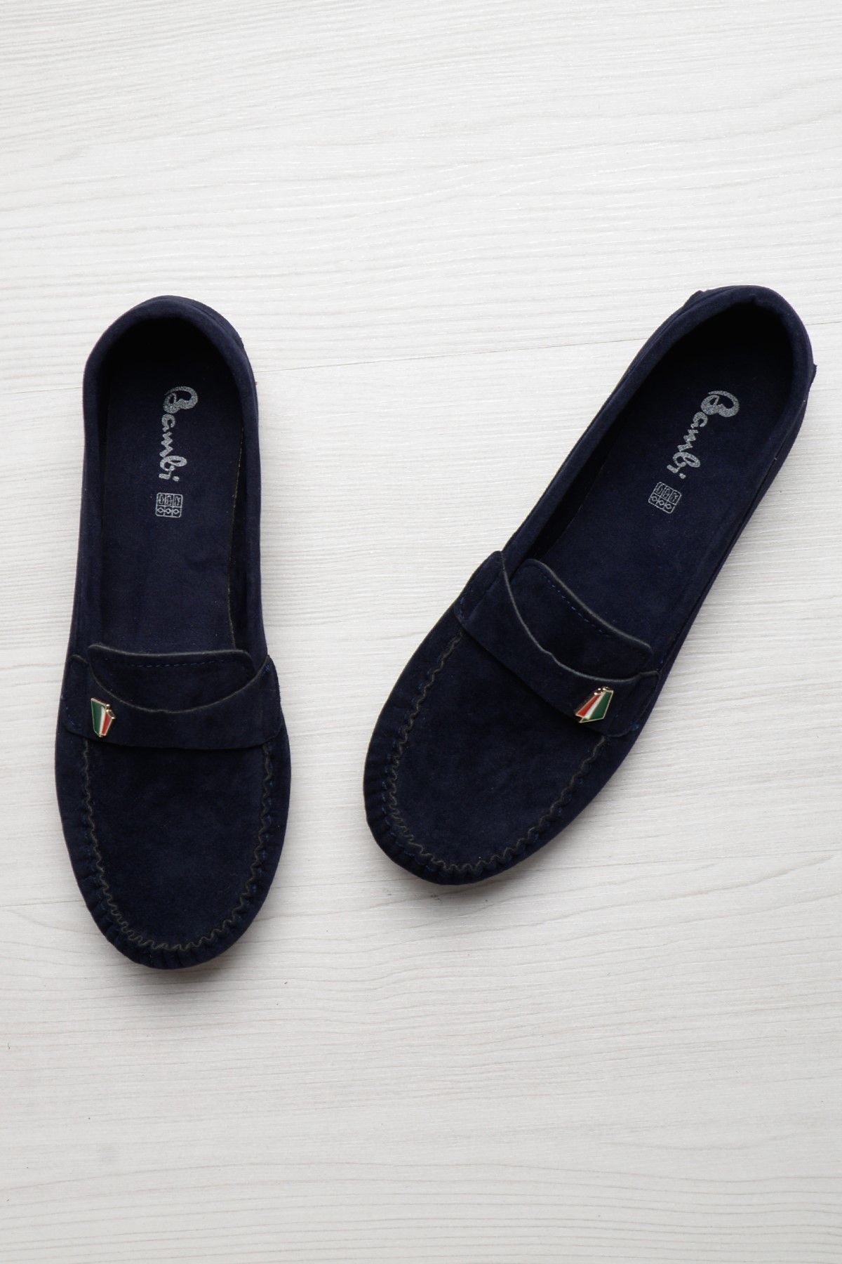 Bambi Lacivert Kadın Loafer D0183110072