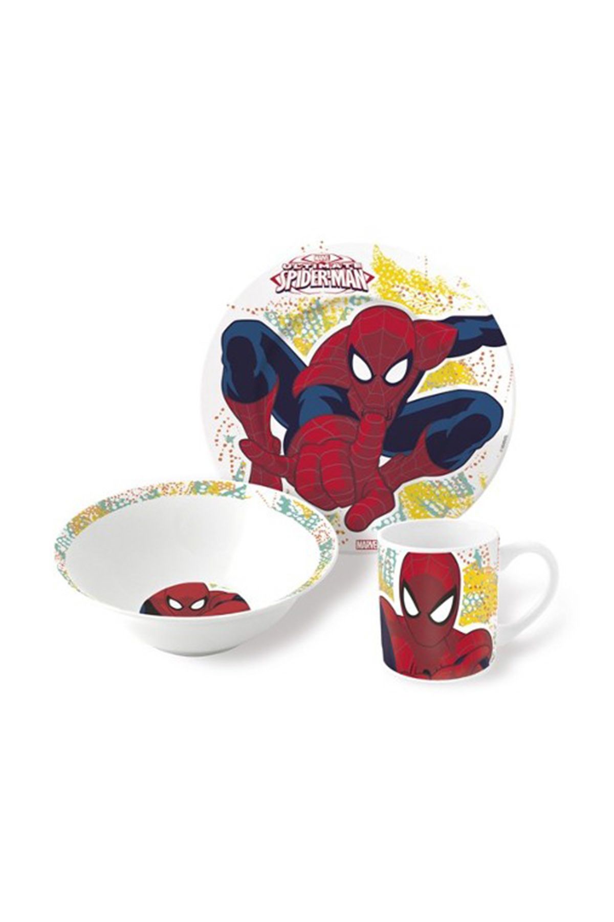 Bayev 3'lü Lisanslı Porselen Çocuk Mama Seti Spiderman 11912