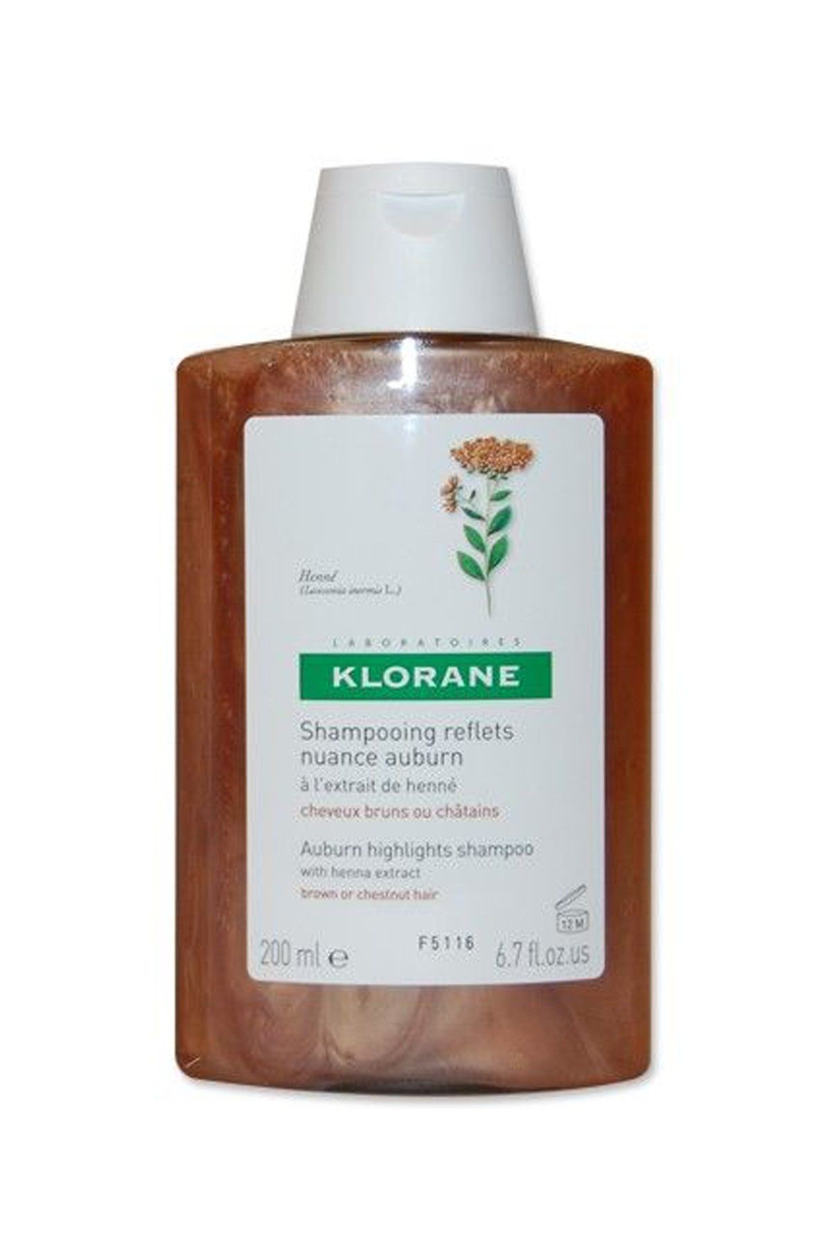 Klorane Boyalı Saçlar için Şampuan - Shampooing Reflets Nuance Auburn 200 mL 3282779007542