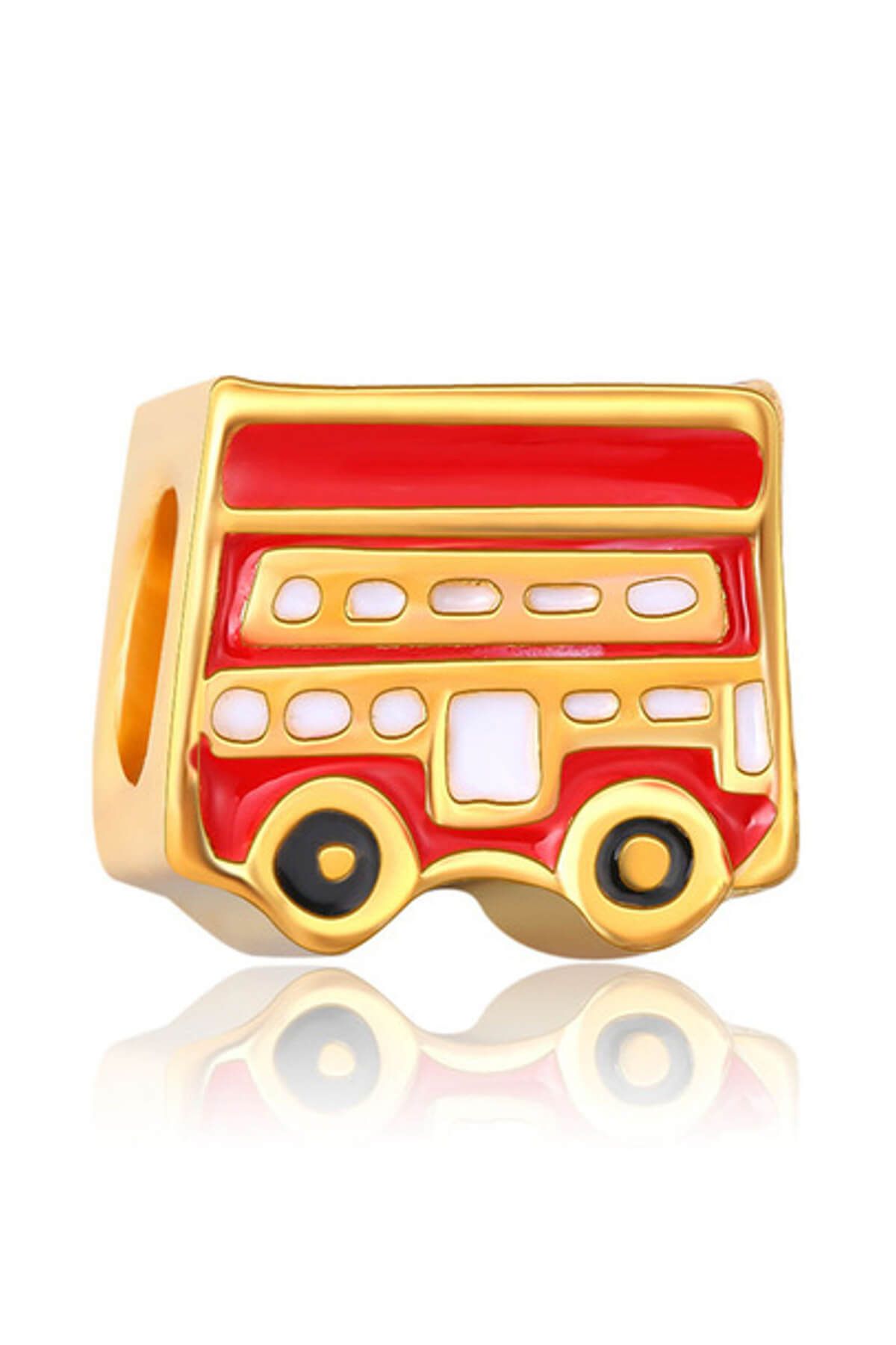 Zarbazen Kadın Kırmızı Altın Kaplama Gold Bus Bileklik Boncuğu Zcb1704