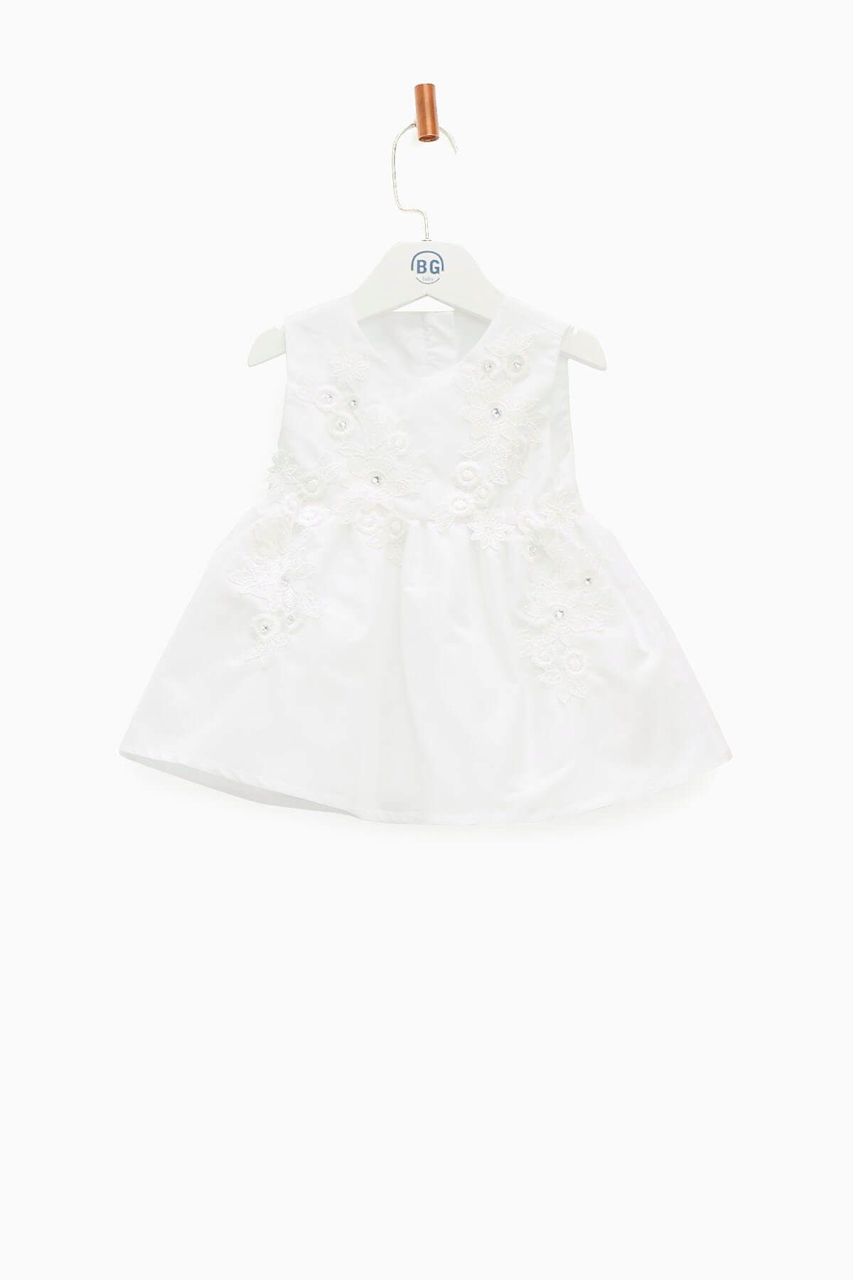 BG Baby Beyaz Kız Bebek Elbise