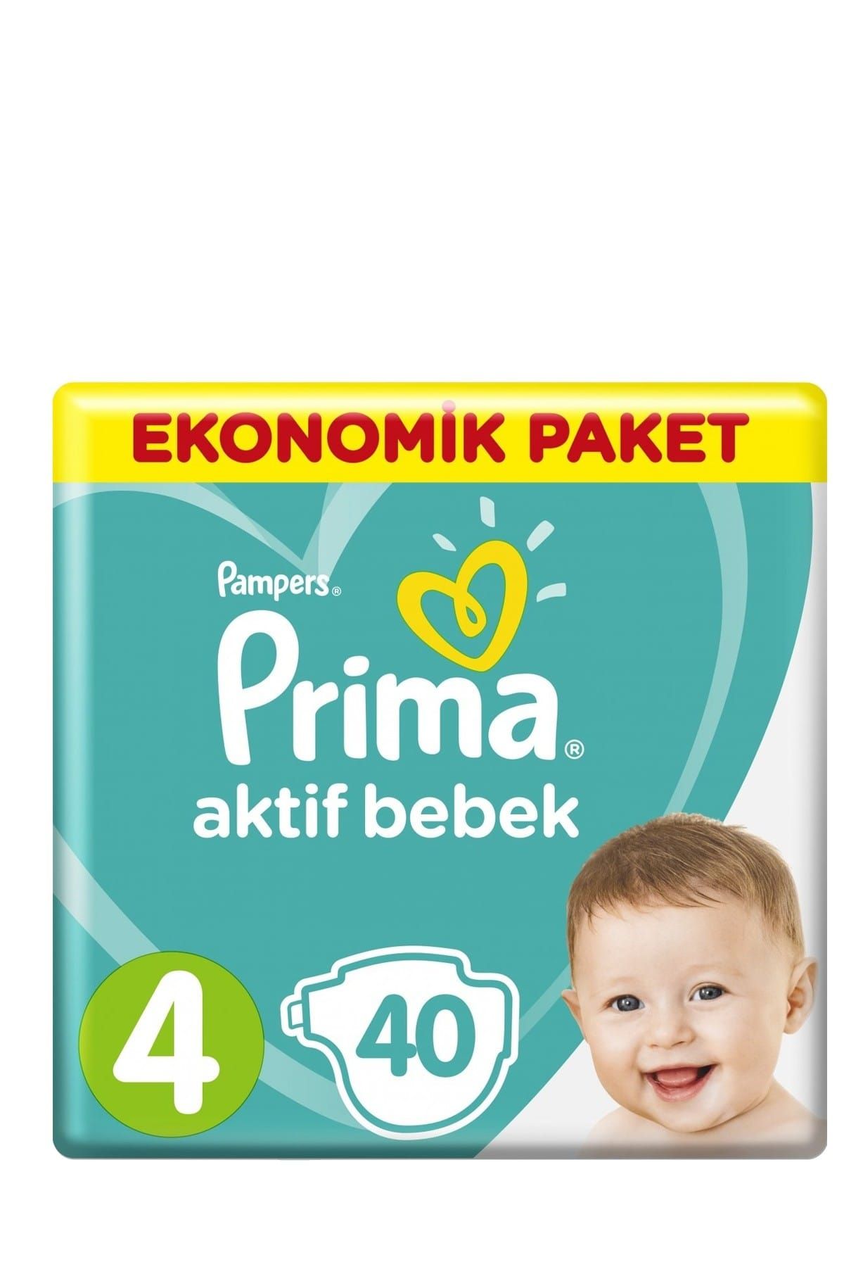 Prima Bebek Bezi Aktif Bebek 4 Beden Maxi İkiz Plus Paket 40'lı