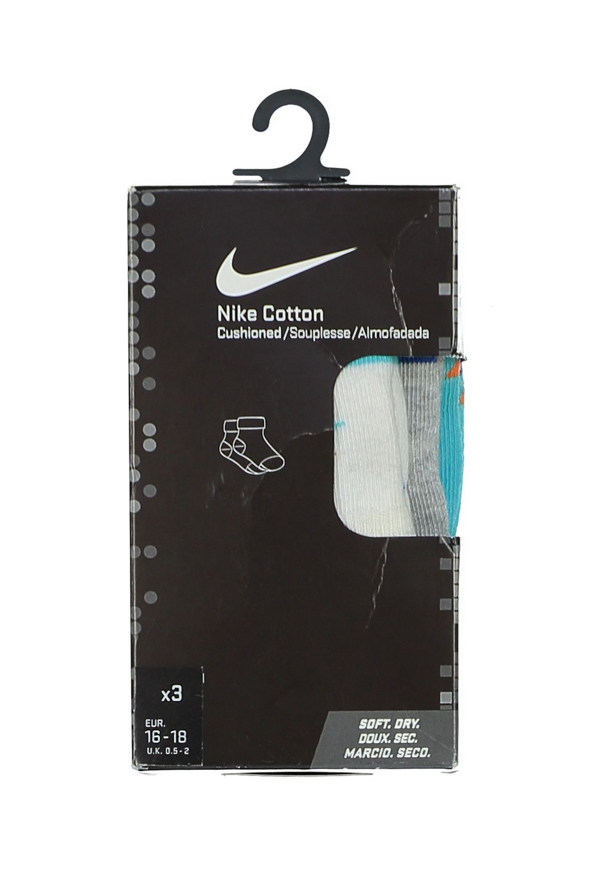 Nike 3'lü Gri Mavi Beyaz Unisex Çocuk Çorap SX4812-923
