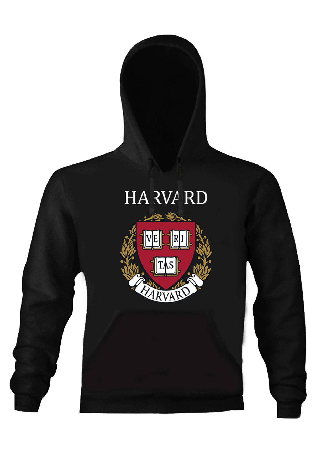 Art T-Shirt Kadın Siyah Unıversıty Of Harvard Kapüşonlu Unısex Sweatshirt ART018544W