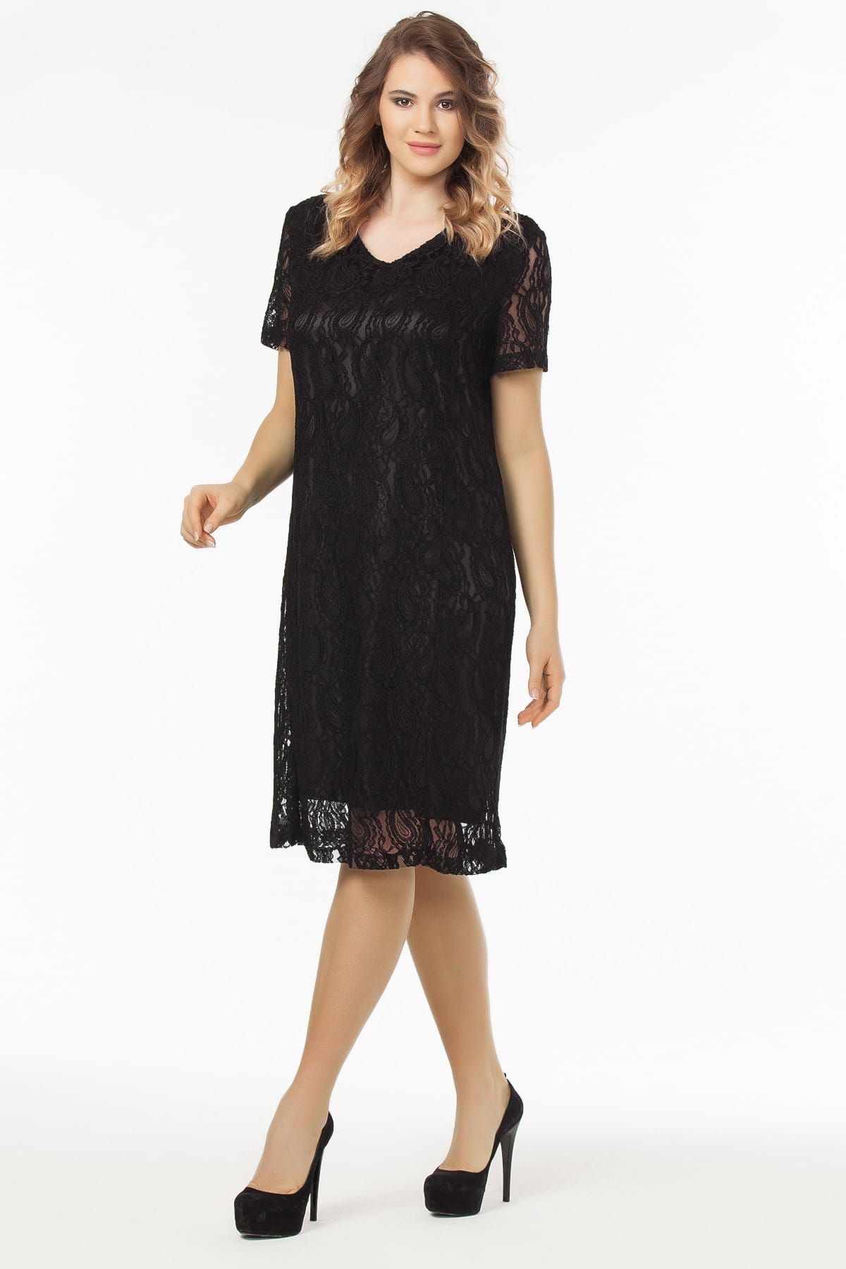 Laranor Kadın Siyah Dantel Elbise 17LB9099