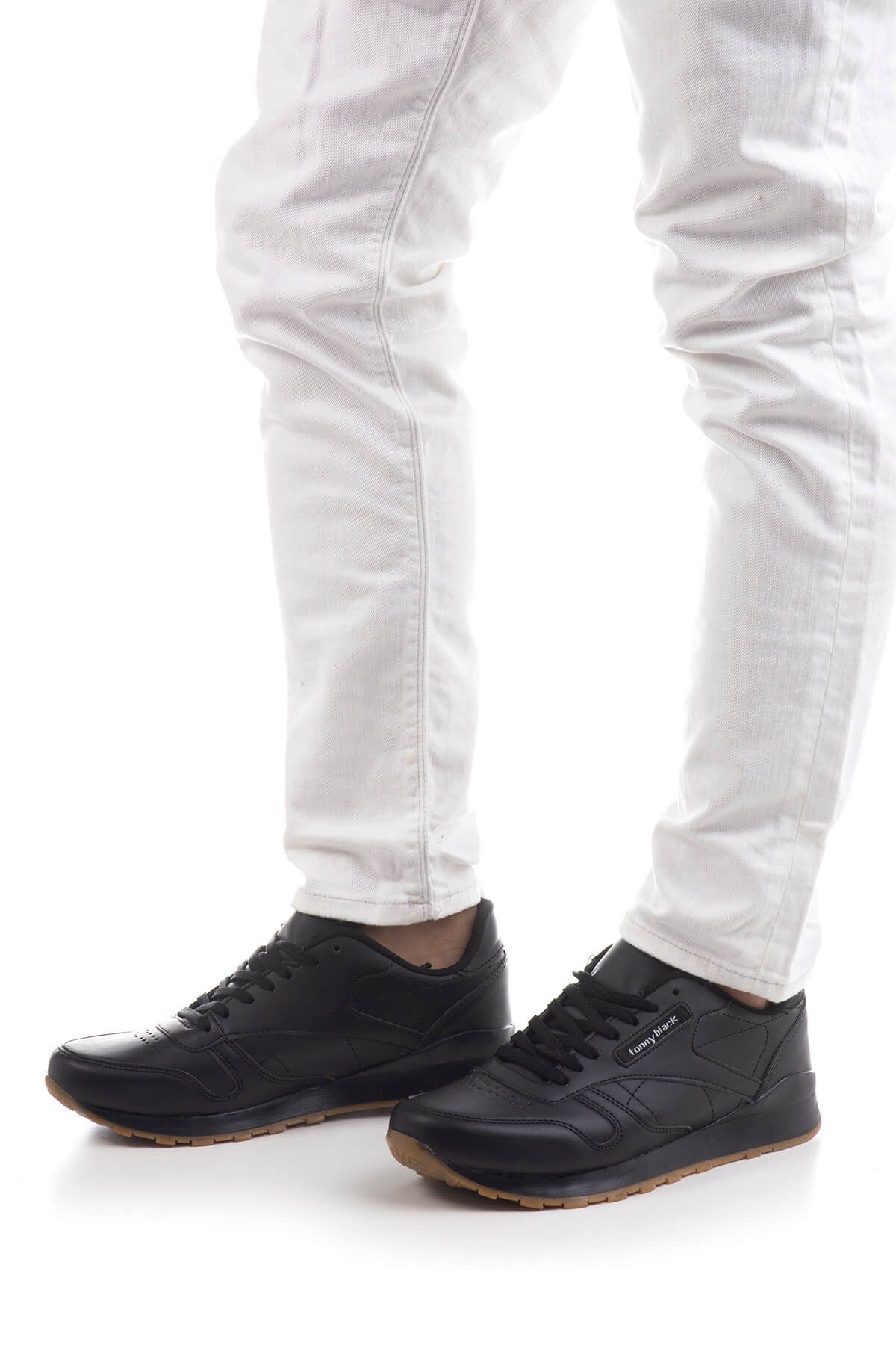 Tonny Black Siyah Cilt Unisex Sneaker TB106.SYC0
