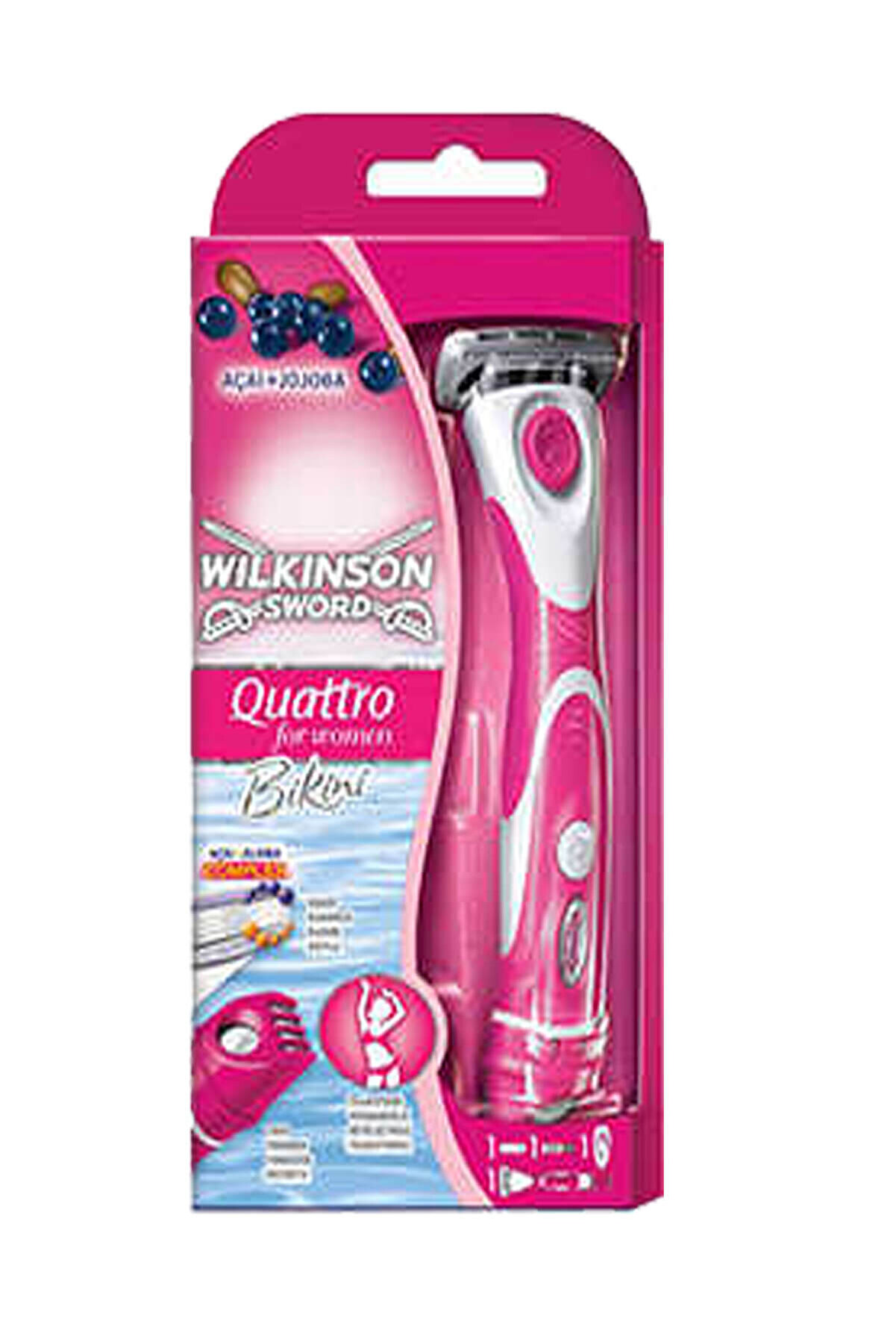 Wilkinson Quattro Bikini Kadınlara Özel Pilli Tıraş Bıçağı Makinesi