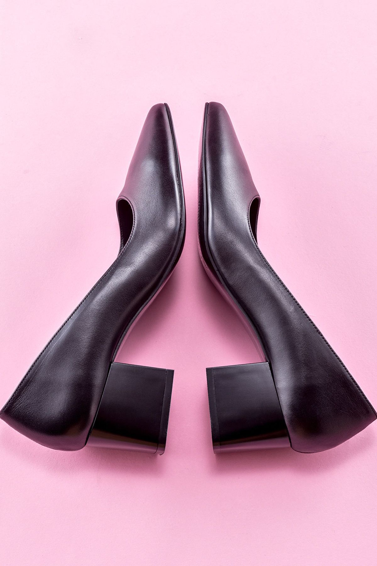 Elle Hakiki Deri Siyah Kadın Topuklu Ayakkabı