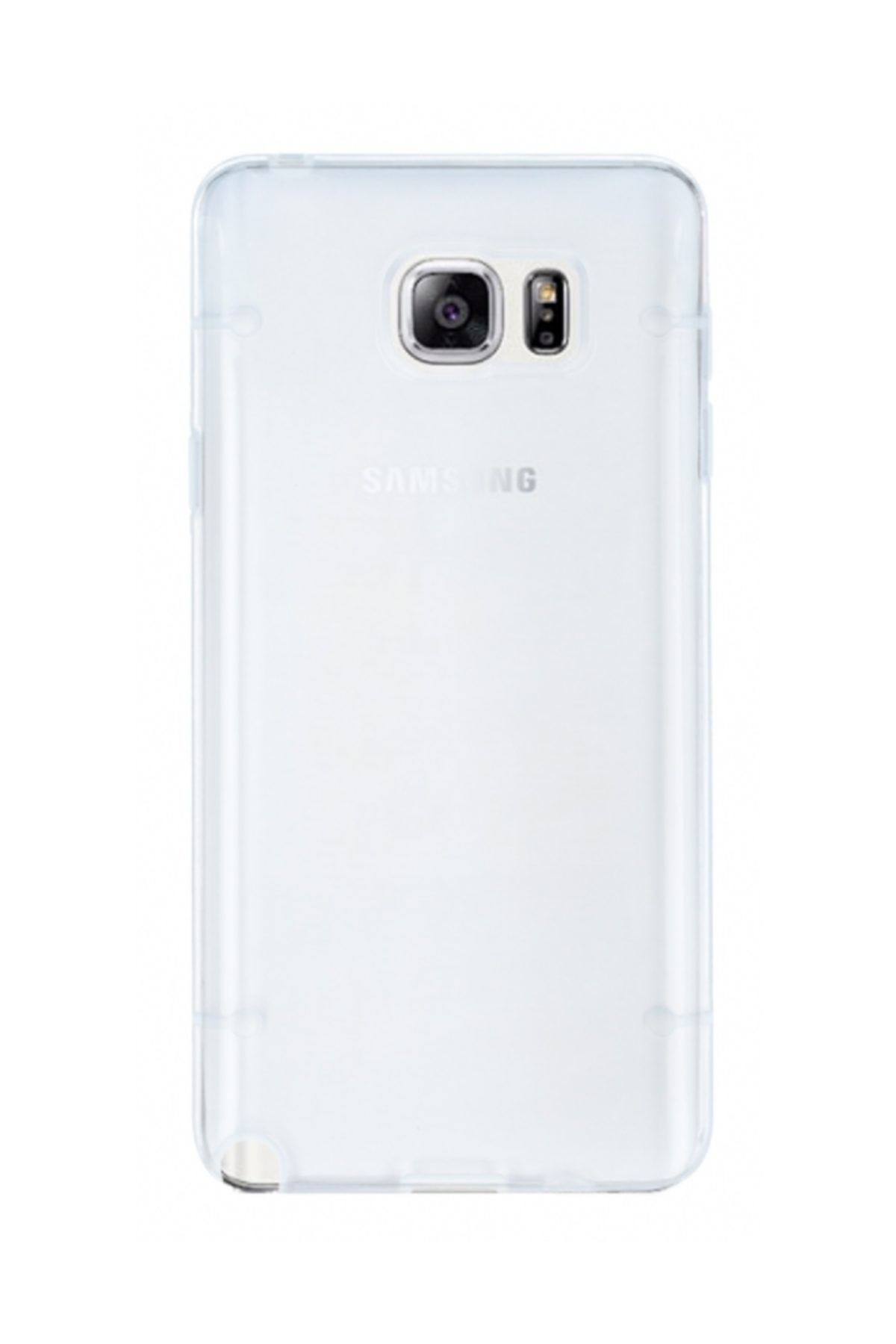 Mobilcadde Samsung Galaxy Note 5 Beyaz Silikon Kenarlı Şeffaf Rubber Kılıf