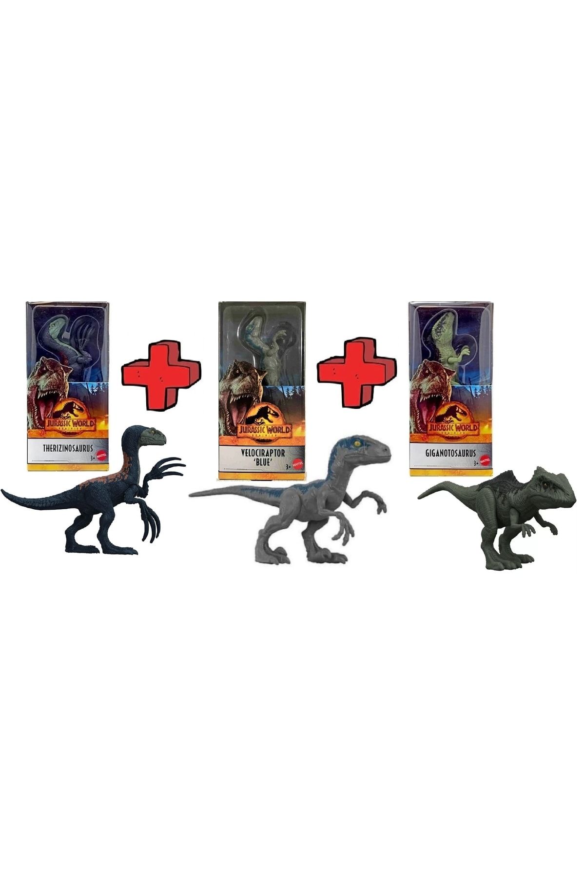 Jurassic World 3'lü Set Mattel Orijinal Lisanslı Oyuncak Dinozor Figürü Dinozorlar Figür Orjinal 3lü