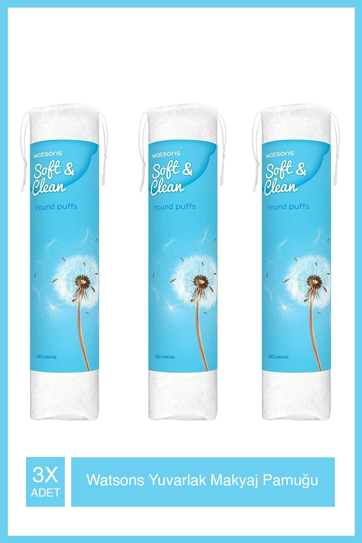 Watsons Yuvarlak Makyaj Pamuğu 100s X3 Adet