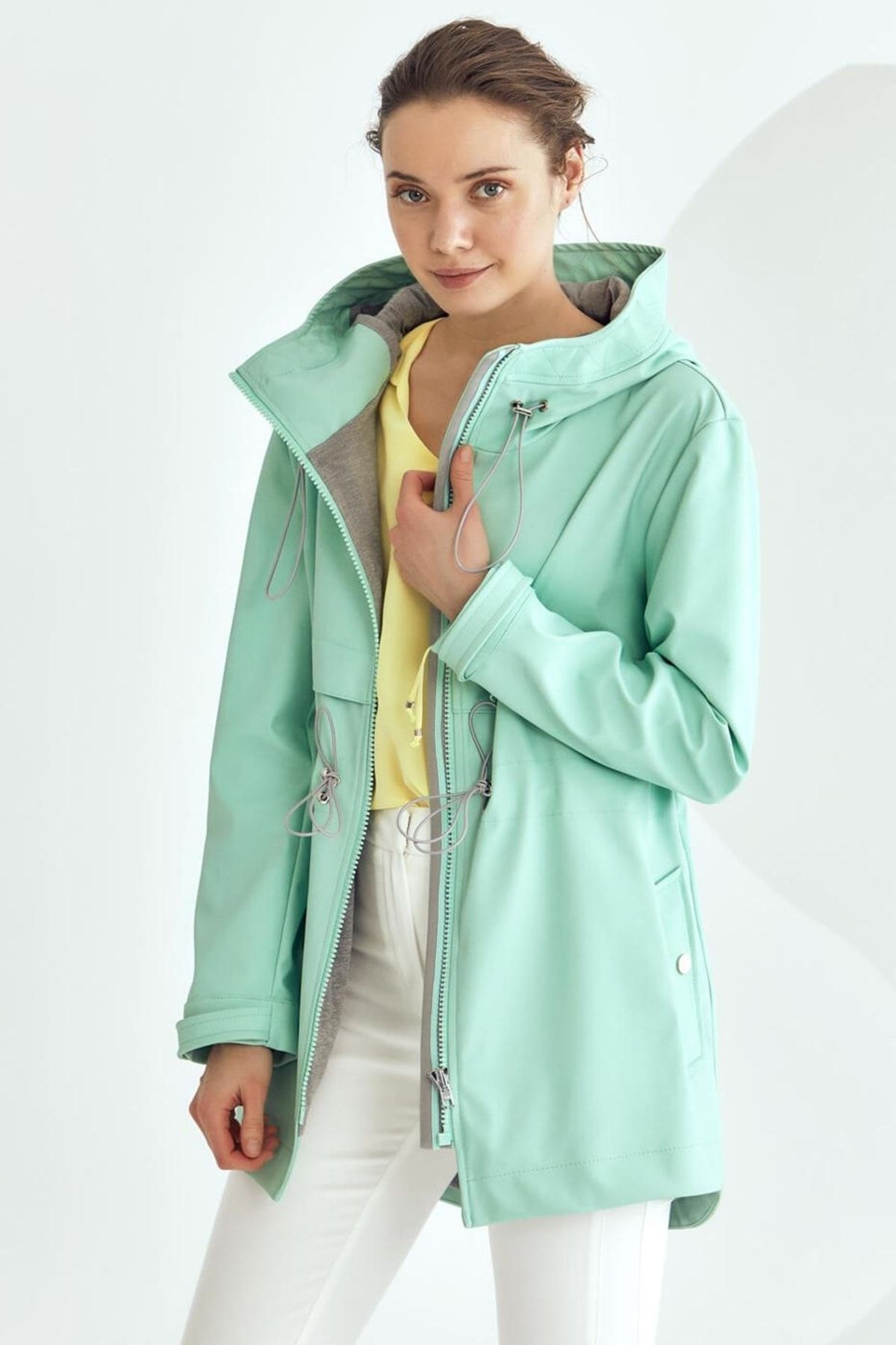 Perspective Arya Mint Renk Trench Mont