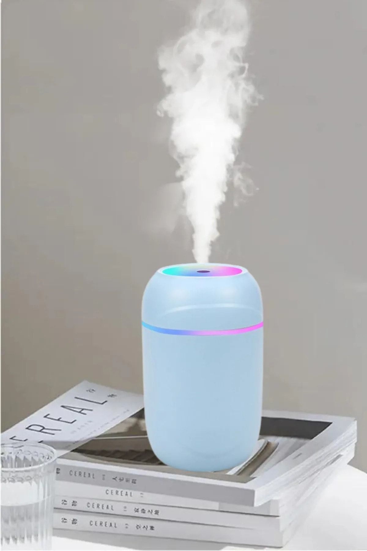 H2O Humidifier Mavi 300ml Ulrasonik Hava Nemlendirici Buhar Makinesi Ve Aroma Difüzörü