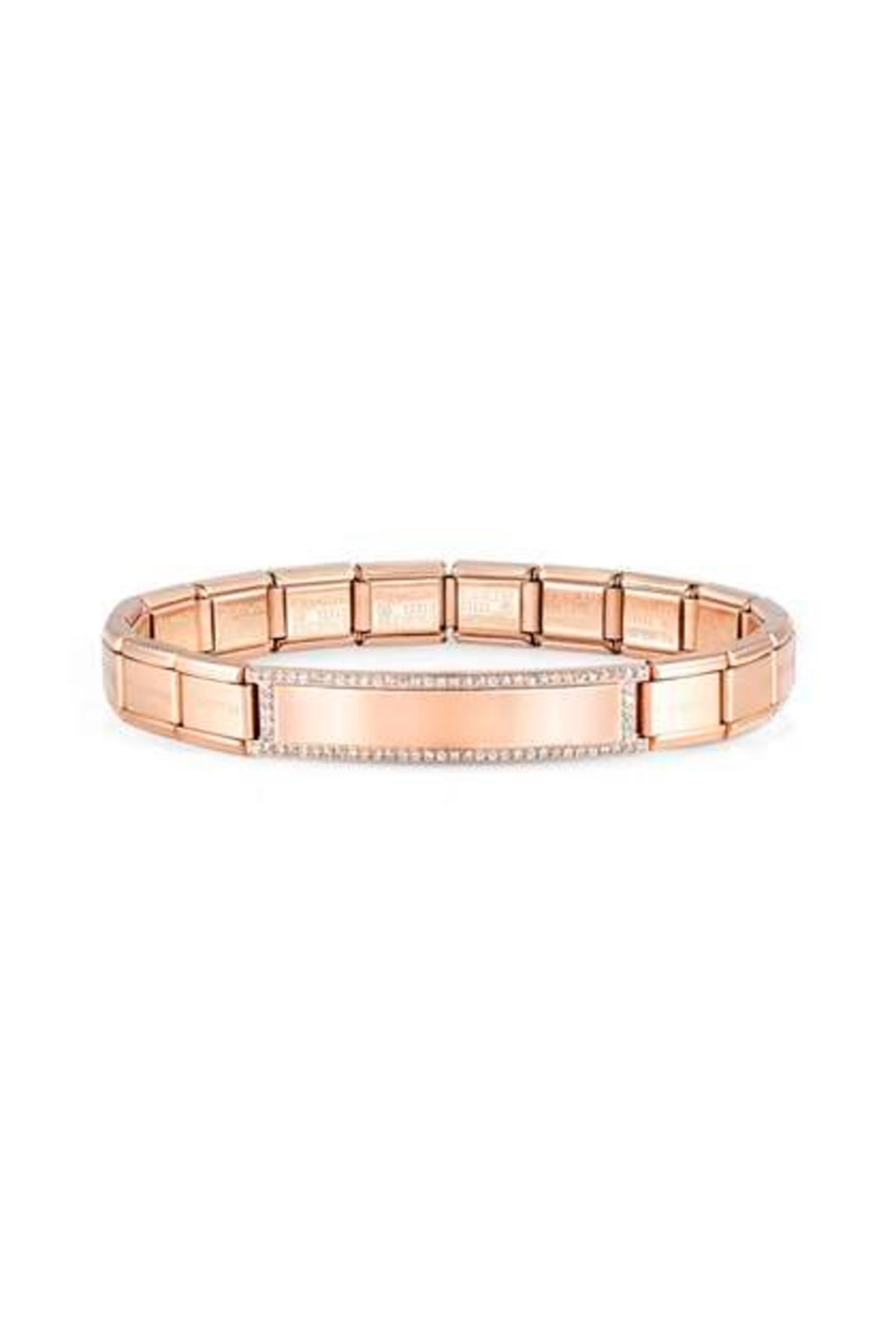 NOMİNATİON Trendsetter And New York Bracelets In Steel And Cz Pvd (smooth Plate) (011_rose Gold)