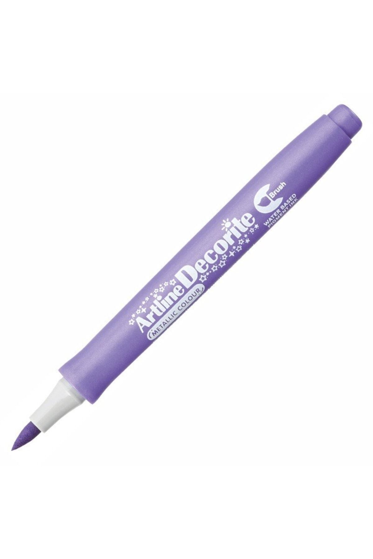 artline Decorite Marker Kalem Fırça Uçlu Metallic Purple
