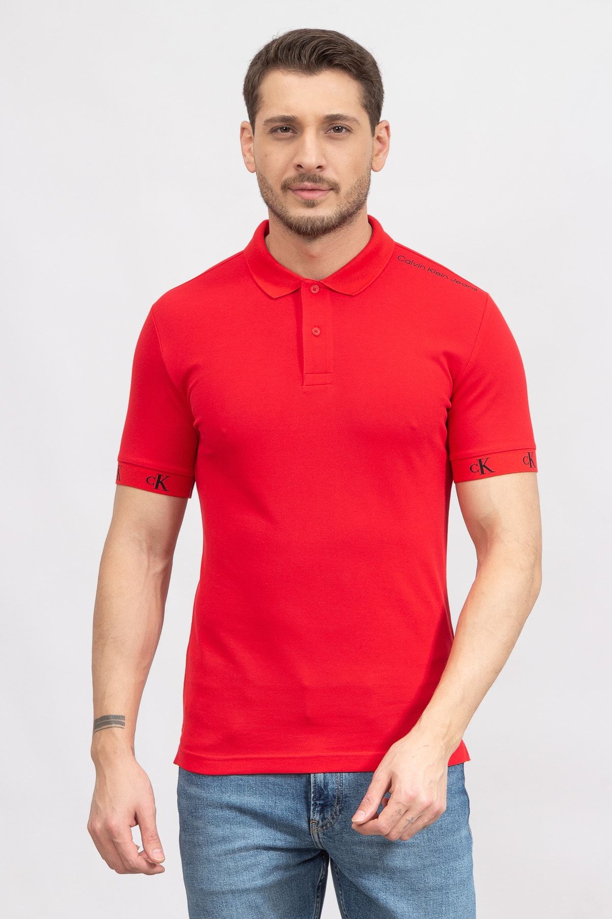 Calvin Klein Logo Jacquard Erkek Polo Yaka T-shirtj30j321700