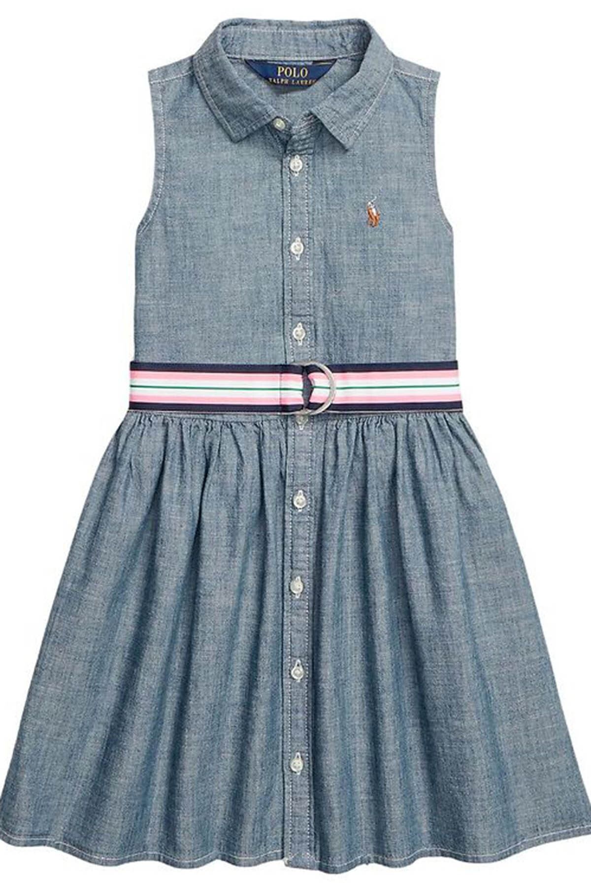 Ralph Lauren 12 Aylık Kız Bebek Denim Elbise