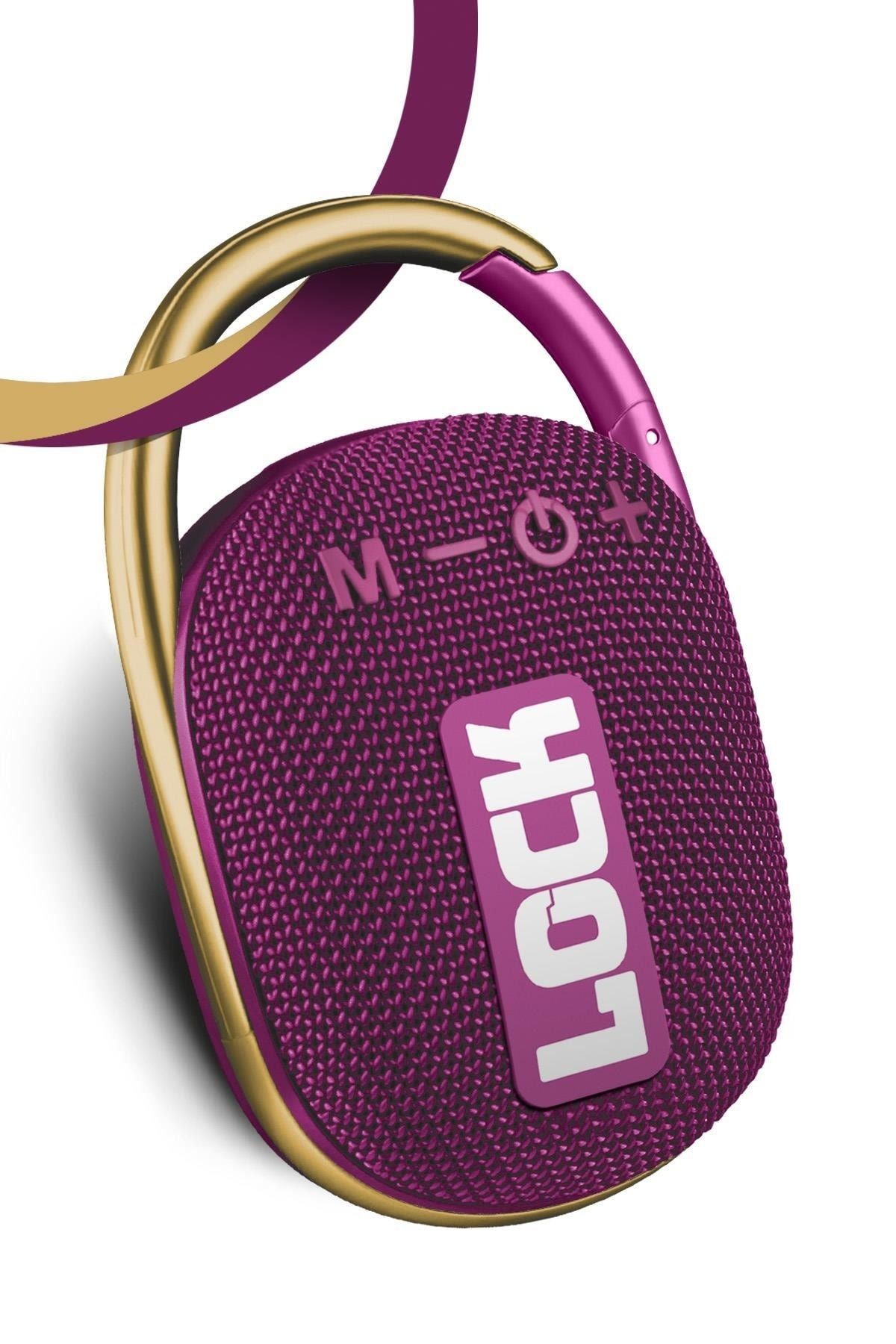 Powerway Lock Mor Taşınabilir Bluetooth Hoparlör Kilit Özellikli Yüksek Ses Gücü