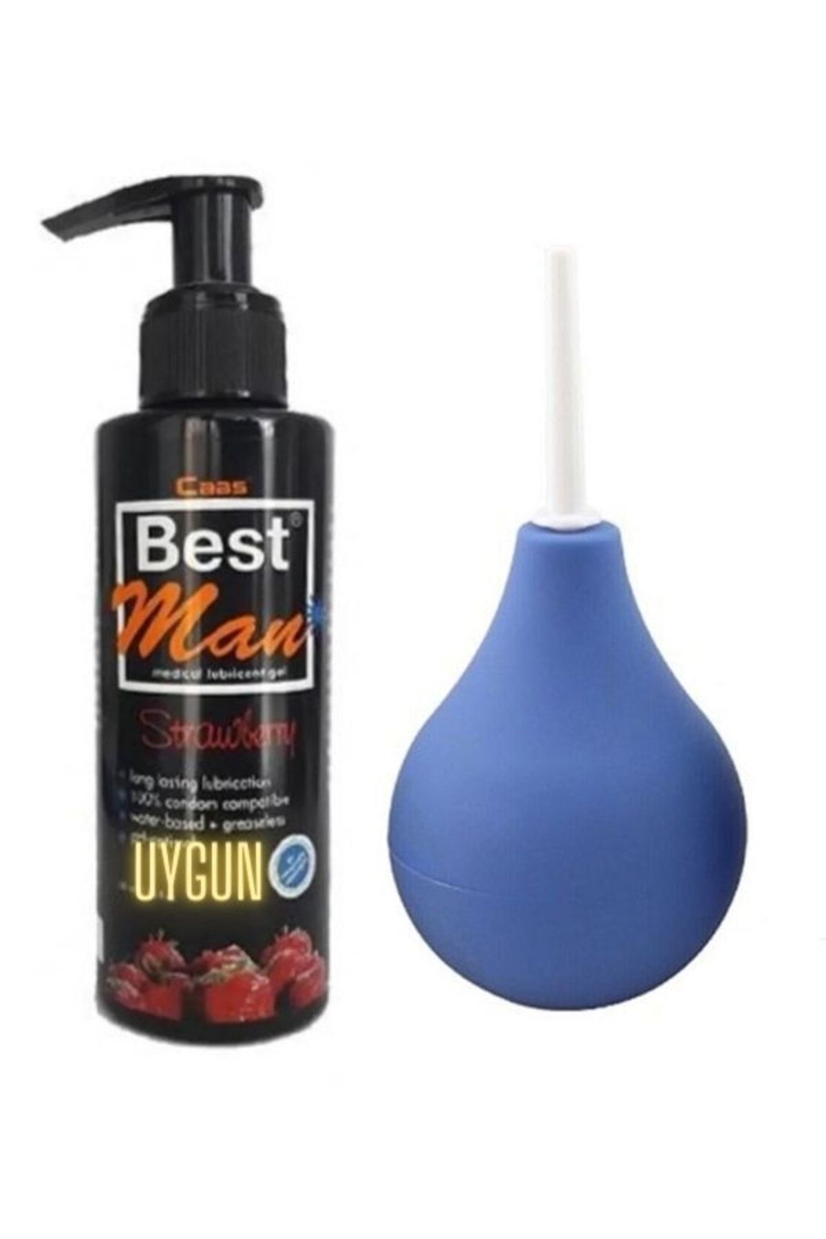Best Man Anal Temizlik ve Anüs Temizleme Pomp +Çilekli Kaygaştırıcı 150 ml 435nz5553334gzlts