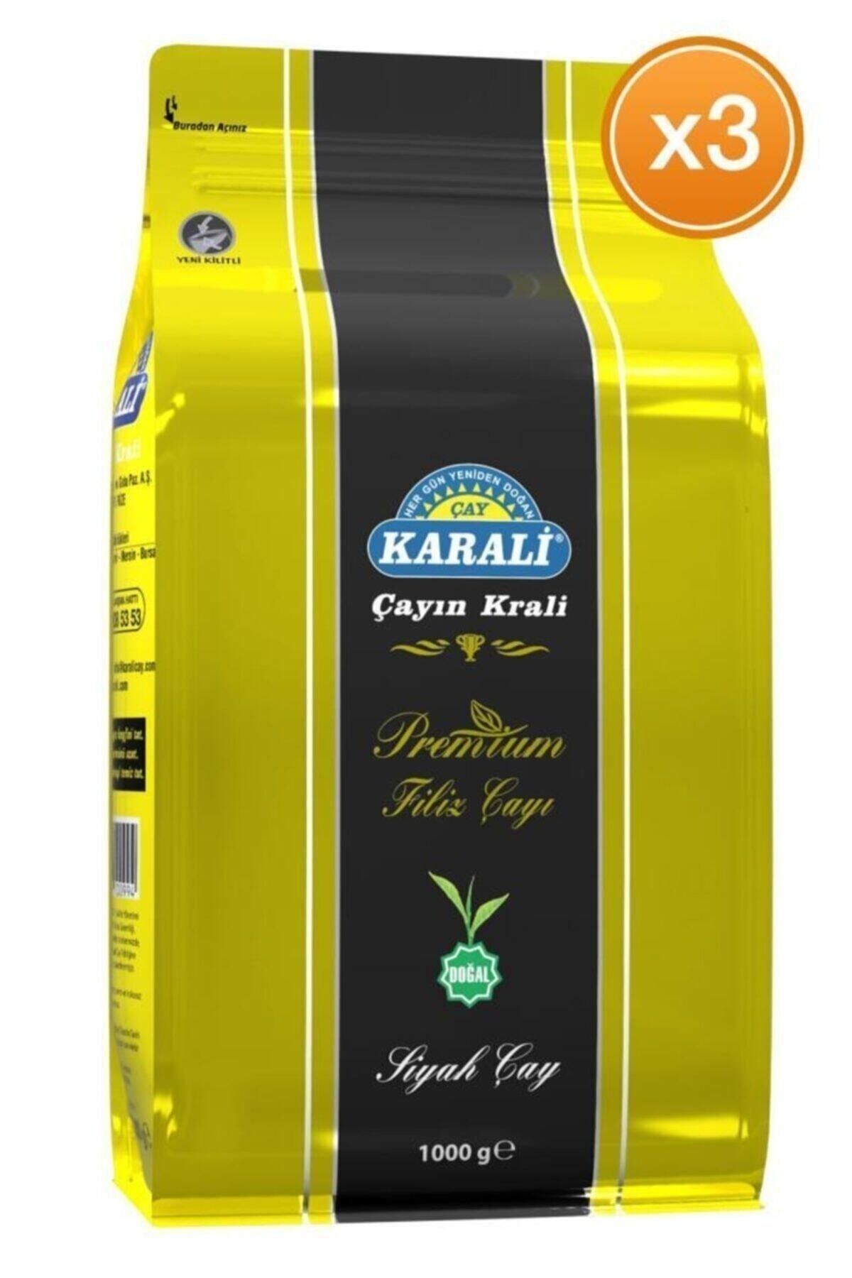 Karali Çay Karali Premium Filiz Dökme Çay 1 Kg X 3 Adet Rize Gazi Gıda