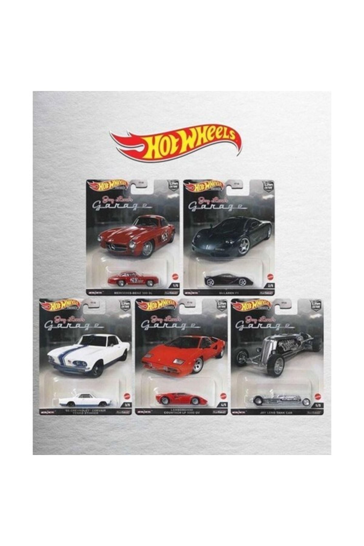 HOT WHEELS Premium Jay Lenos Garage 5'li Set