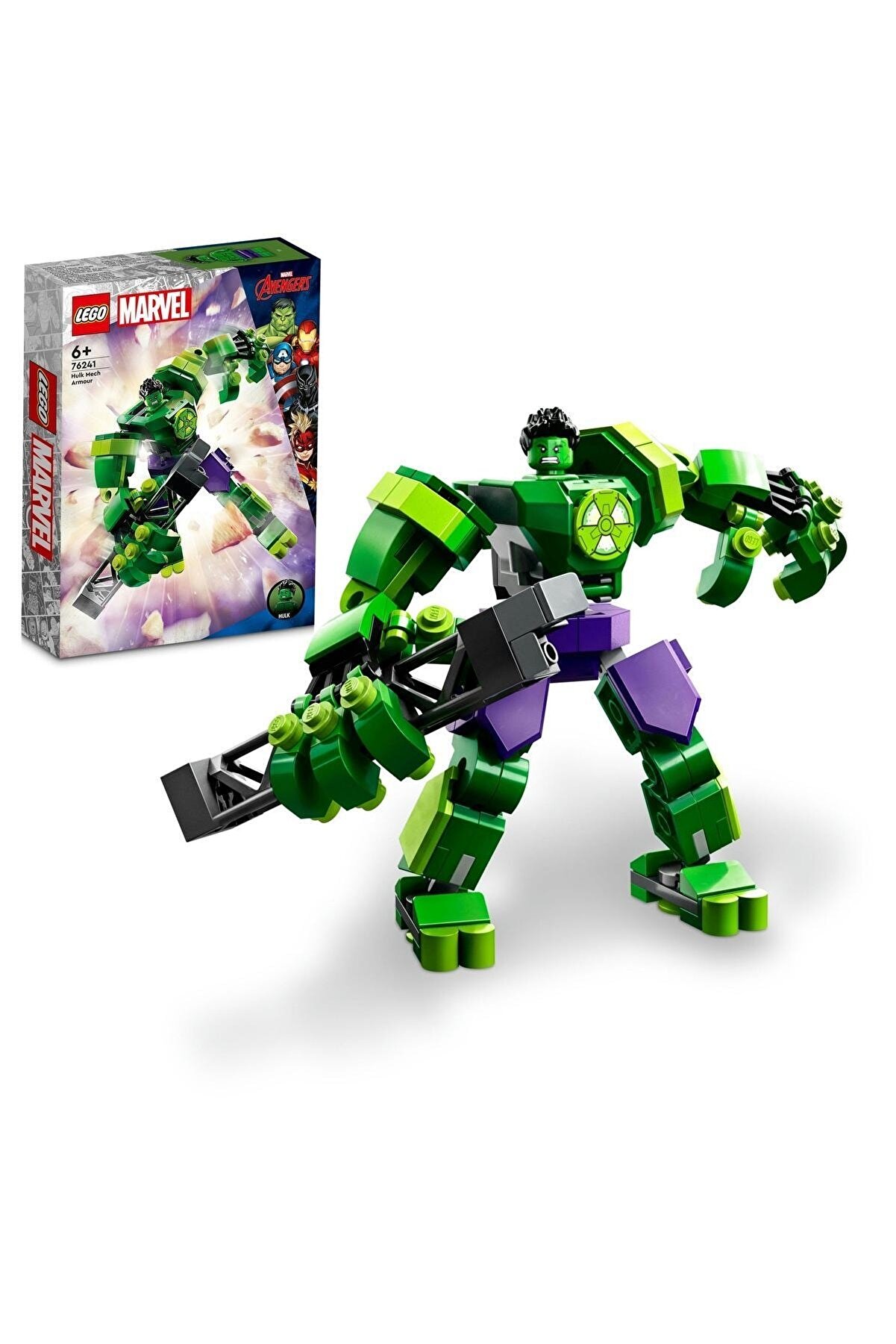 LEGO ® Marvel Hulk Robot Zırhı 76241 -6 Yaş ve Üzeri için Koleksiyonluk Oyuncak Yapım Seti(138 Parça)