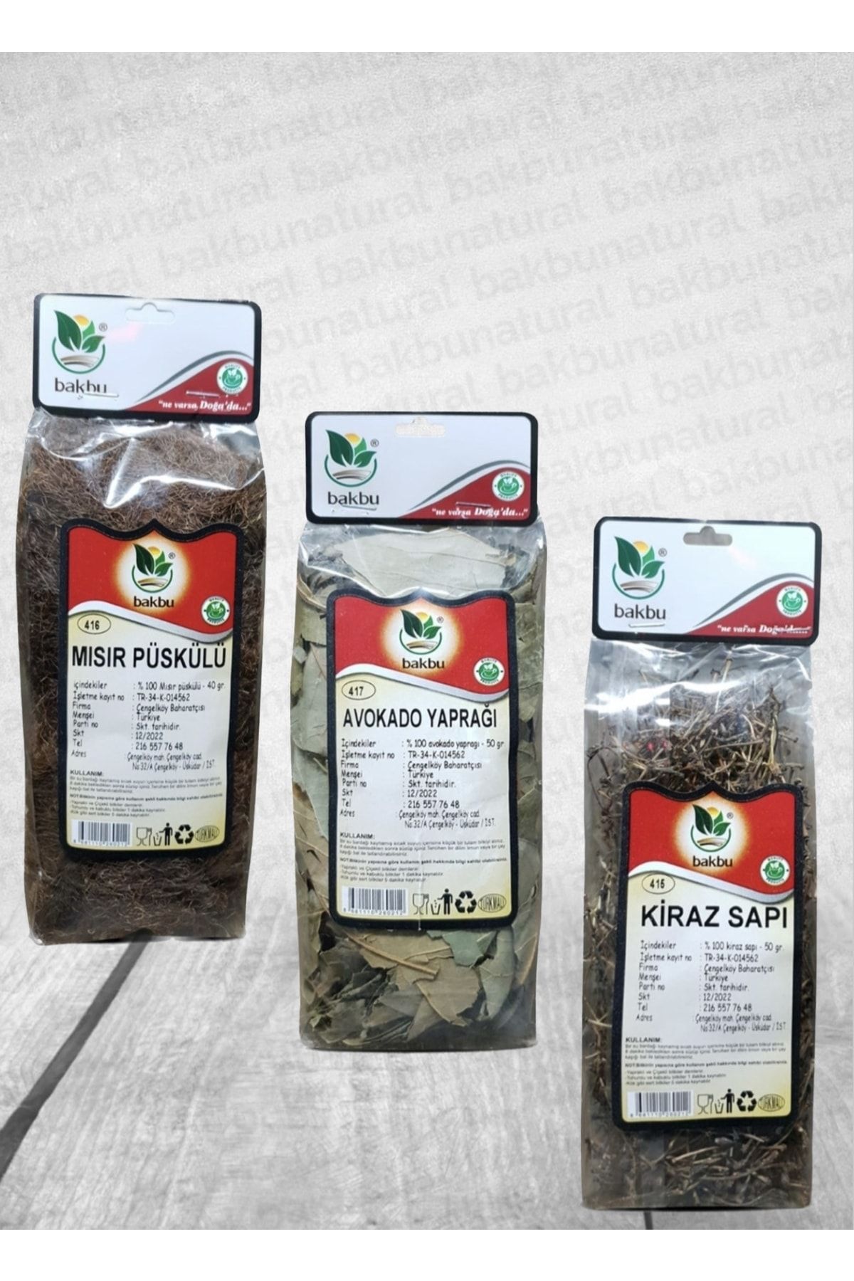 bakbunatural Ödem Atıcı Çay( Üçlü Detox Set Kiraz Sapı,mısır Püskülü,avokado Yaprağı)