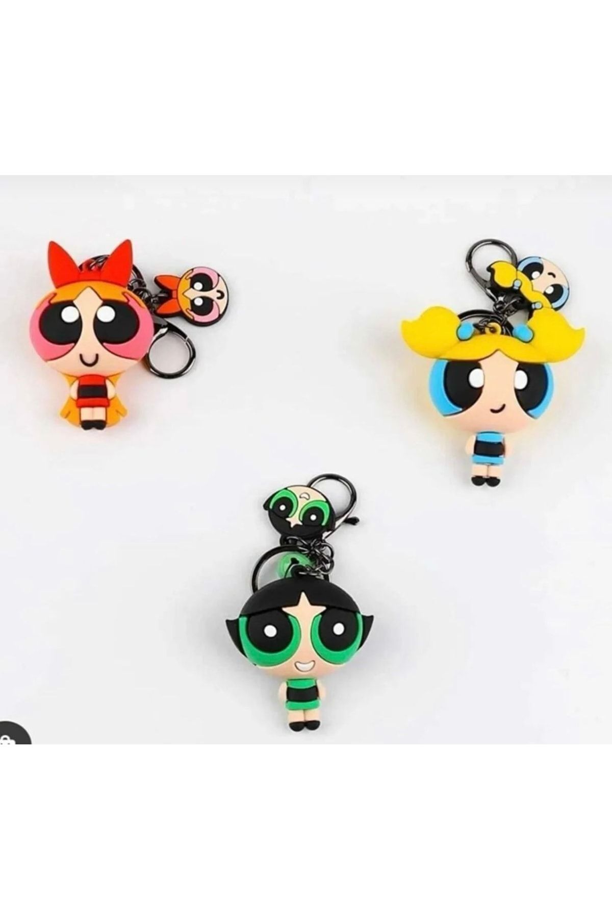 Bade Hediyelik Powerpuff Girls Karakter Anahtarlık Ve Çanta Aksesuarları 3'lü Set