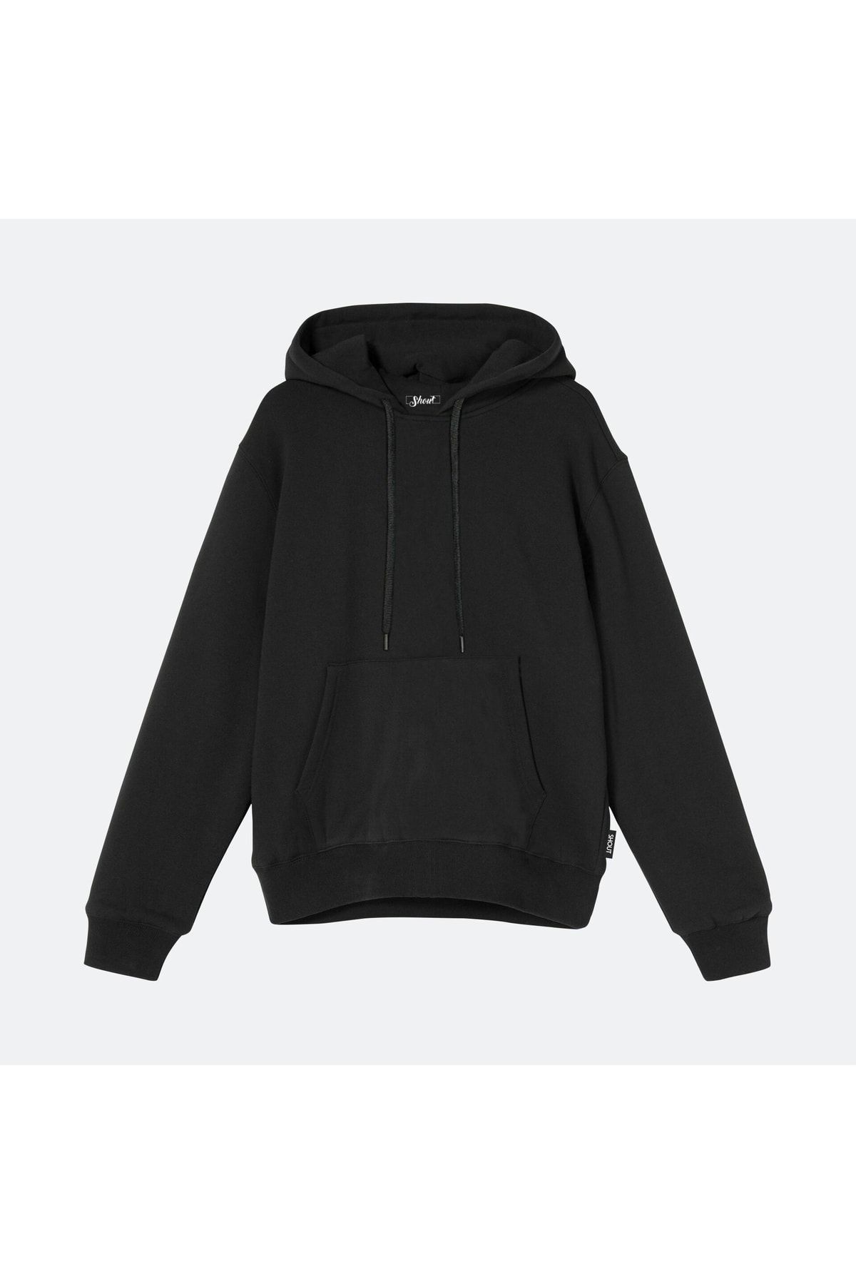 Shout Unisex Oversize Siyah Basic Sweatshirt