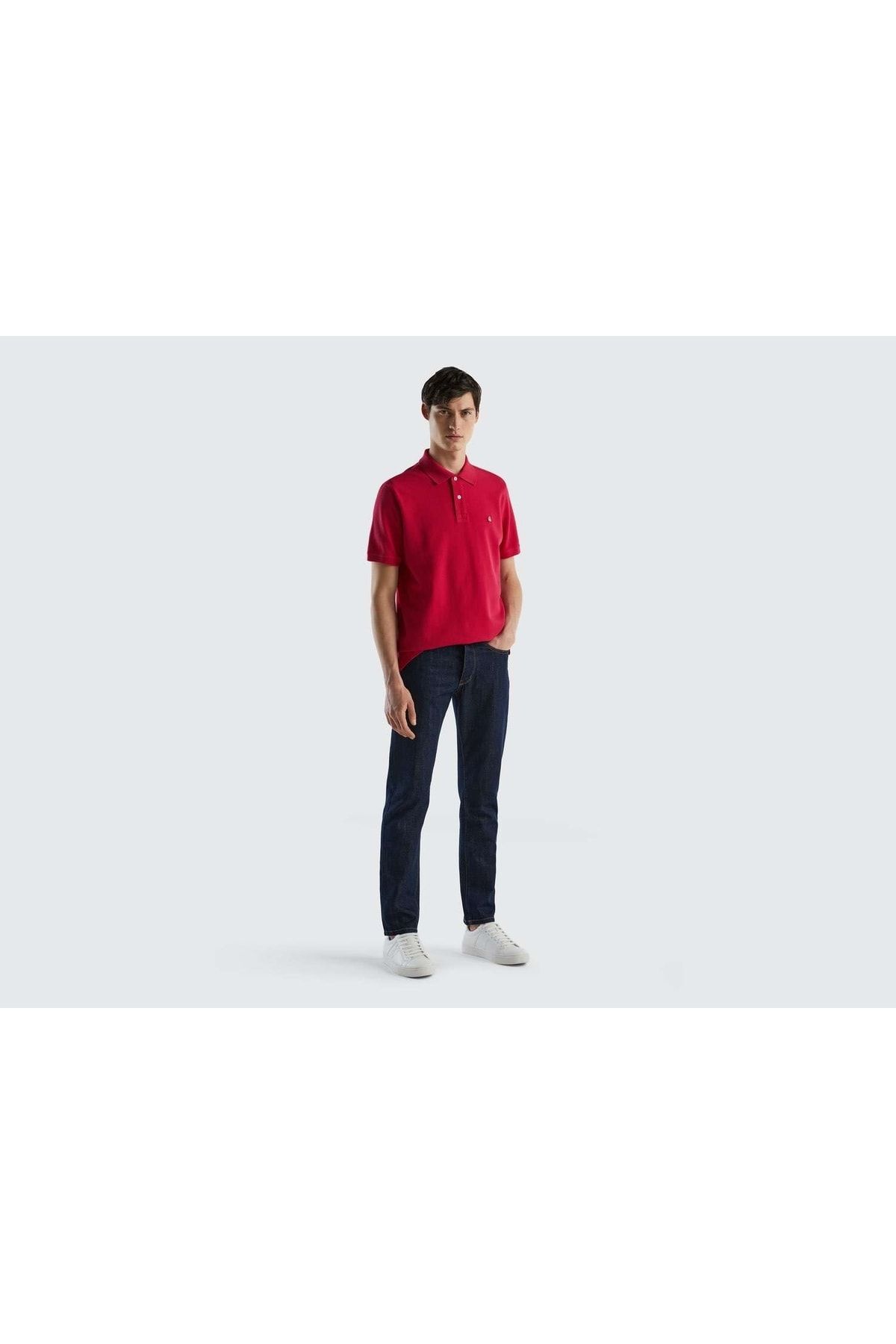 United Colors of Benetton Erkek-bordo-regular Fit Kısa Kollu Polo Tshirt