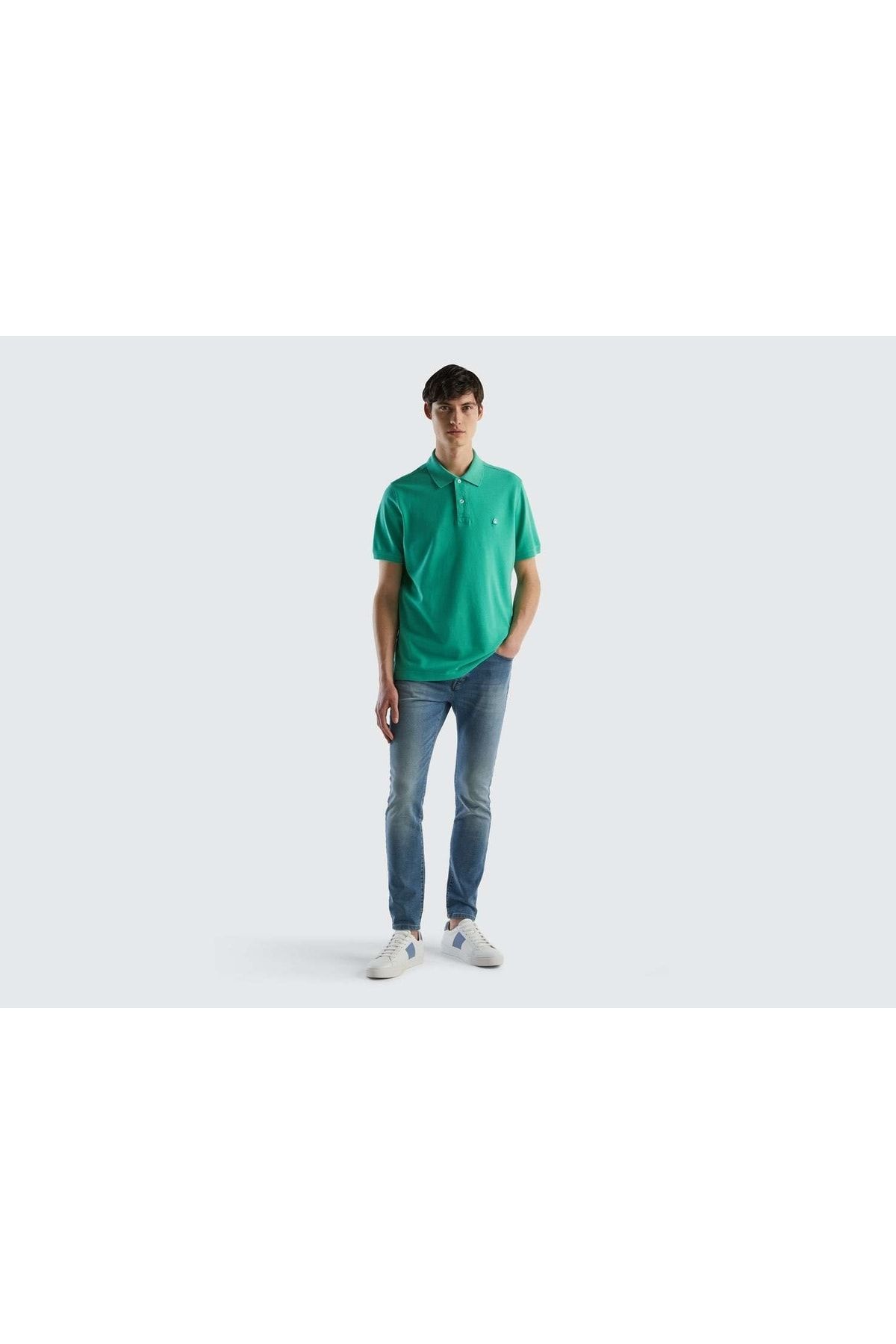 United Colors of Benetton Erkek-nane Yeşili-regular Fit Kısa Kollu Polo Tshirt