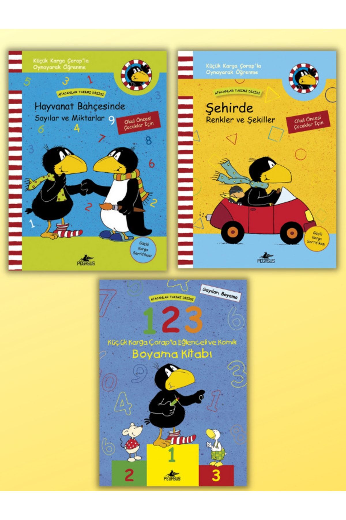 Pegasus Yayınları Küçük Karga Çorapla Oynayarak Öğrenme Serisi Takım Set 3 Kitap
