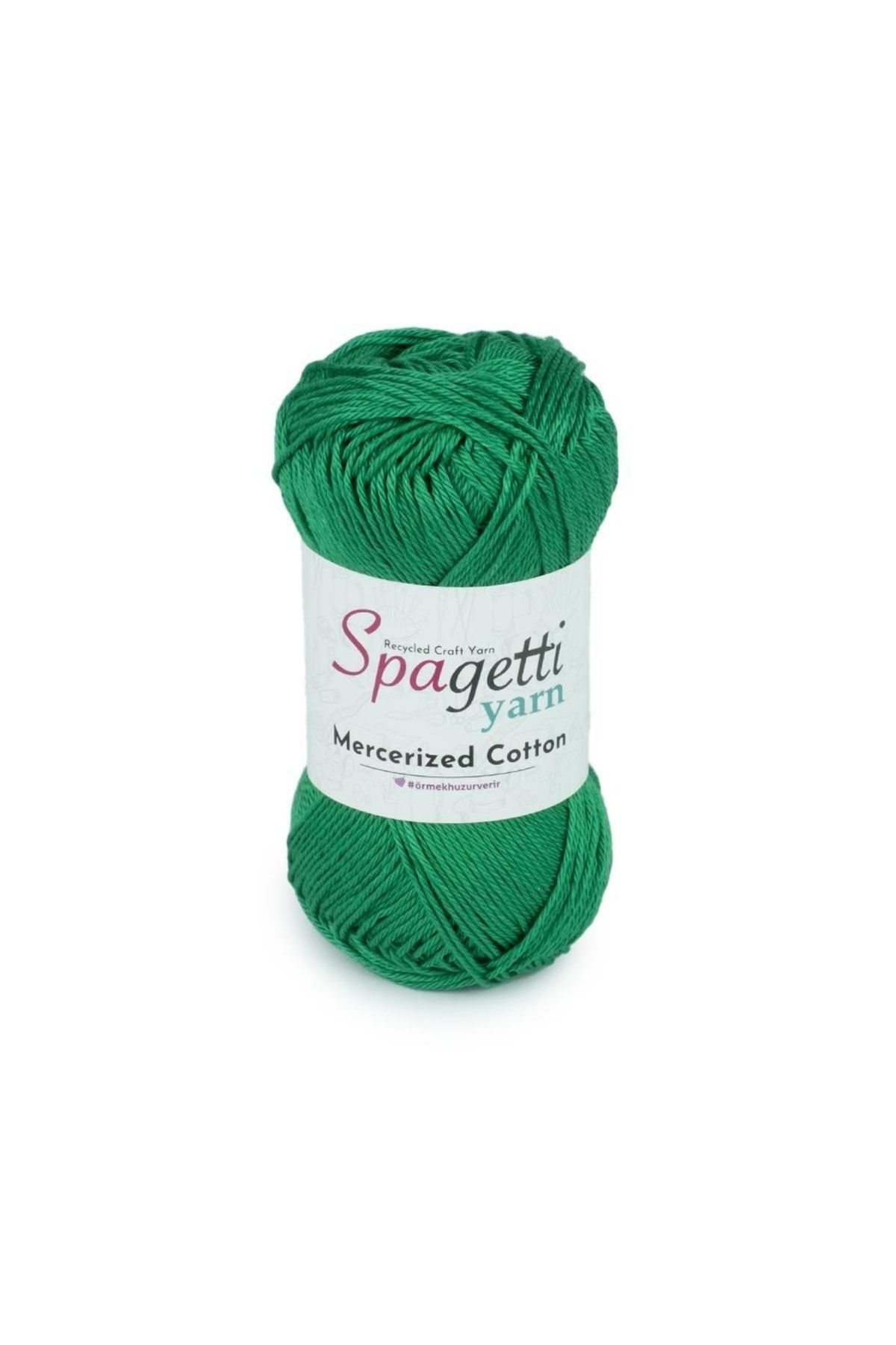 Spagettiyarn Mercerized Cotton Benetton Yeşil El Örgü Ipliği