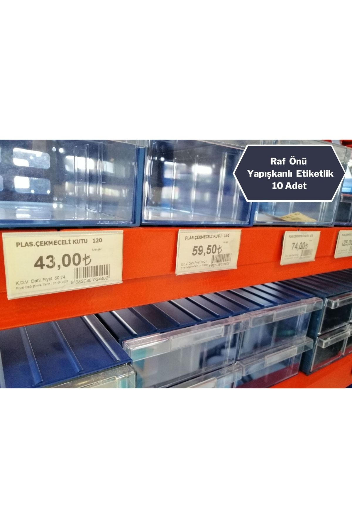 Özfiliz Mağaza Ekipmanları 10 Adet Raf Önü Yapışkanlı Ürün Fiyat Etiketliği, Pvc Yapışkanlı Etiketlik Etiket Cebi 8x4 Cm