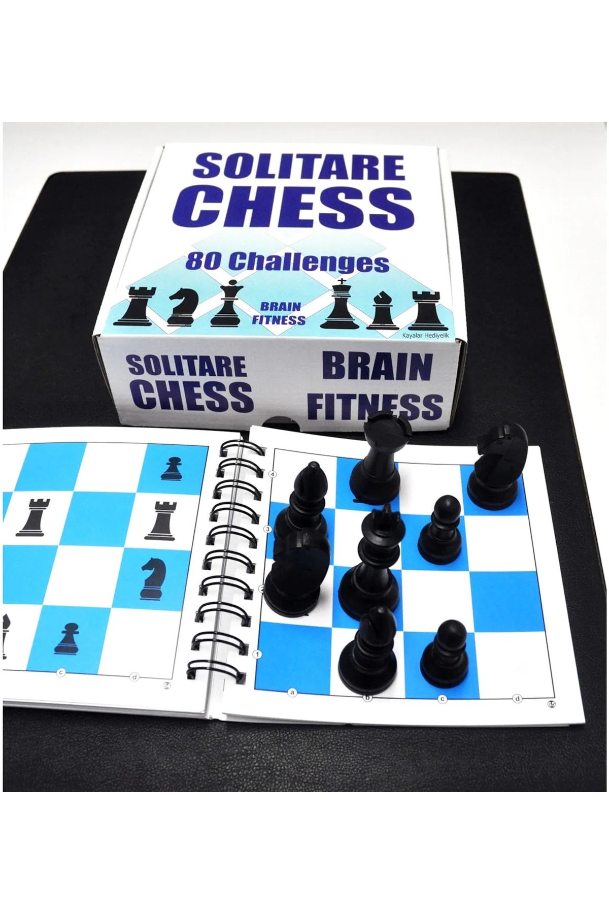 e-life Tek Kişilik Satranç Seti Beyin Jimnastiği Satranç Eğitim Paketi 80 Görev Solitare Chess Brain Fitnes