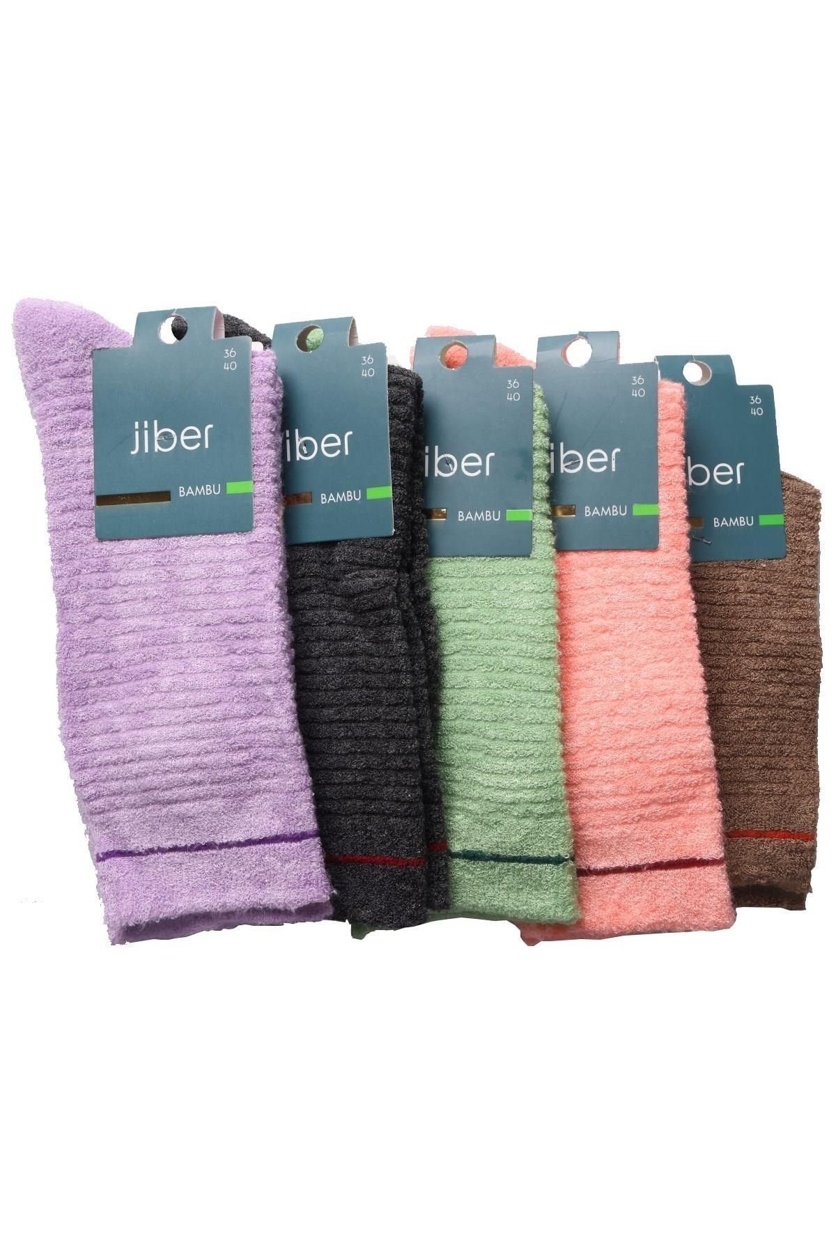 Jiber Kadın Bambu Ters Havlu Soket Çorap 6955 - 6 Adet
