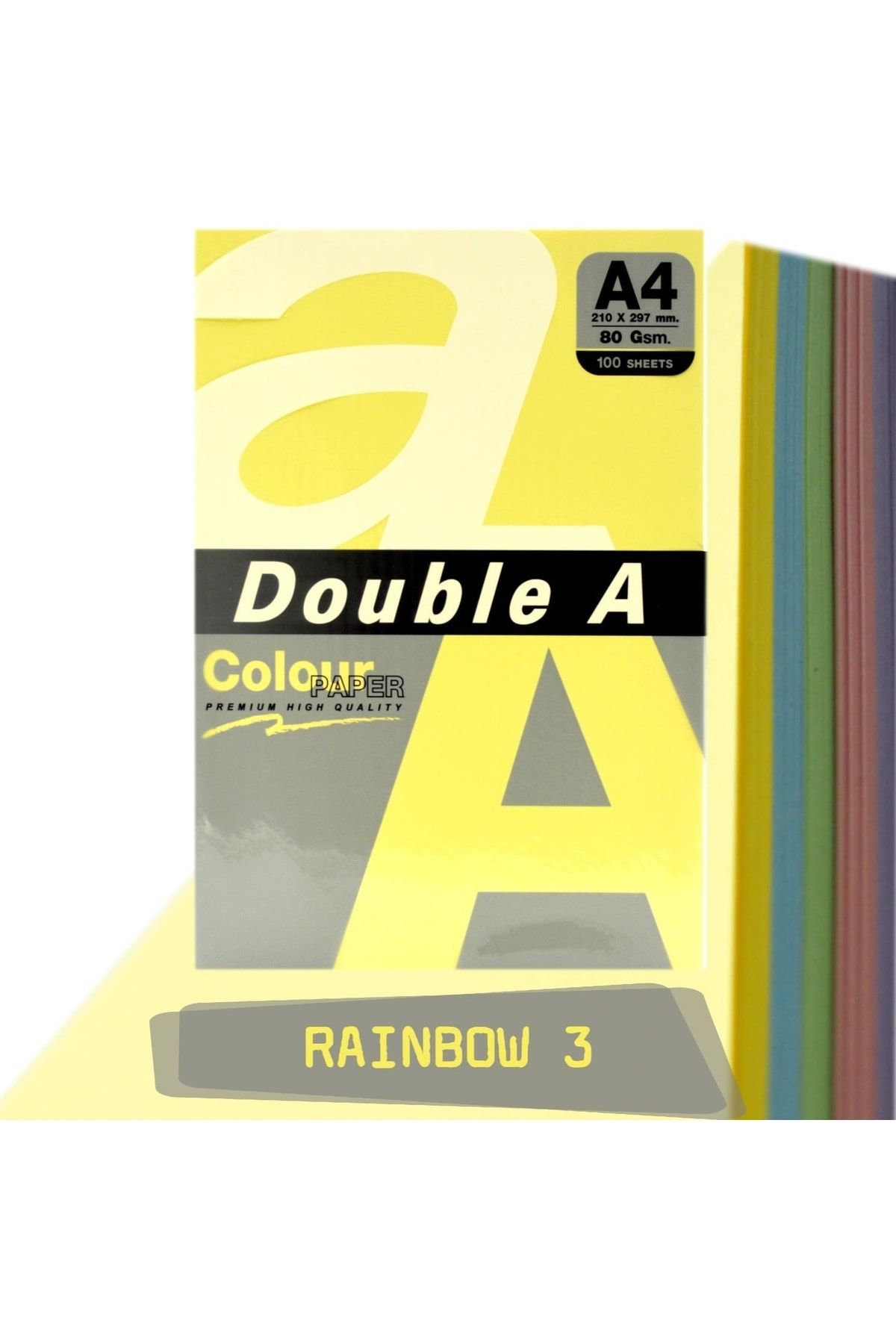 DOUBLE A Renkli Fotokopi Kağıdı 100 Lü A4 80 Gr Rainbow 3