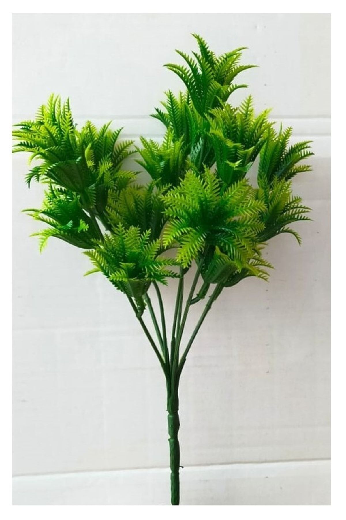 DDTREND Yapay Çiçek Mini Yeşil Sıkas Demeti 5 Dal Garnitür Aranjman Dikey Bahçe Saksı Yeşillik 29 Cm