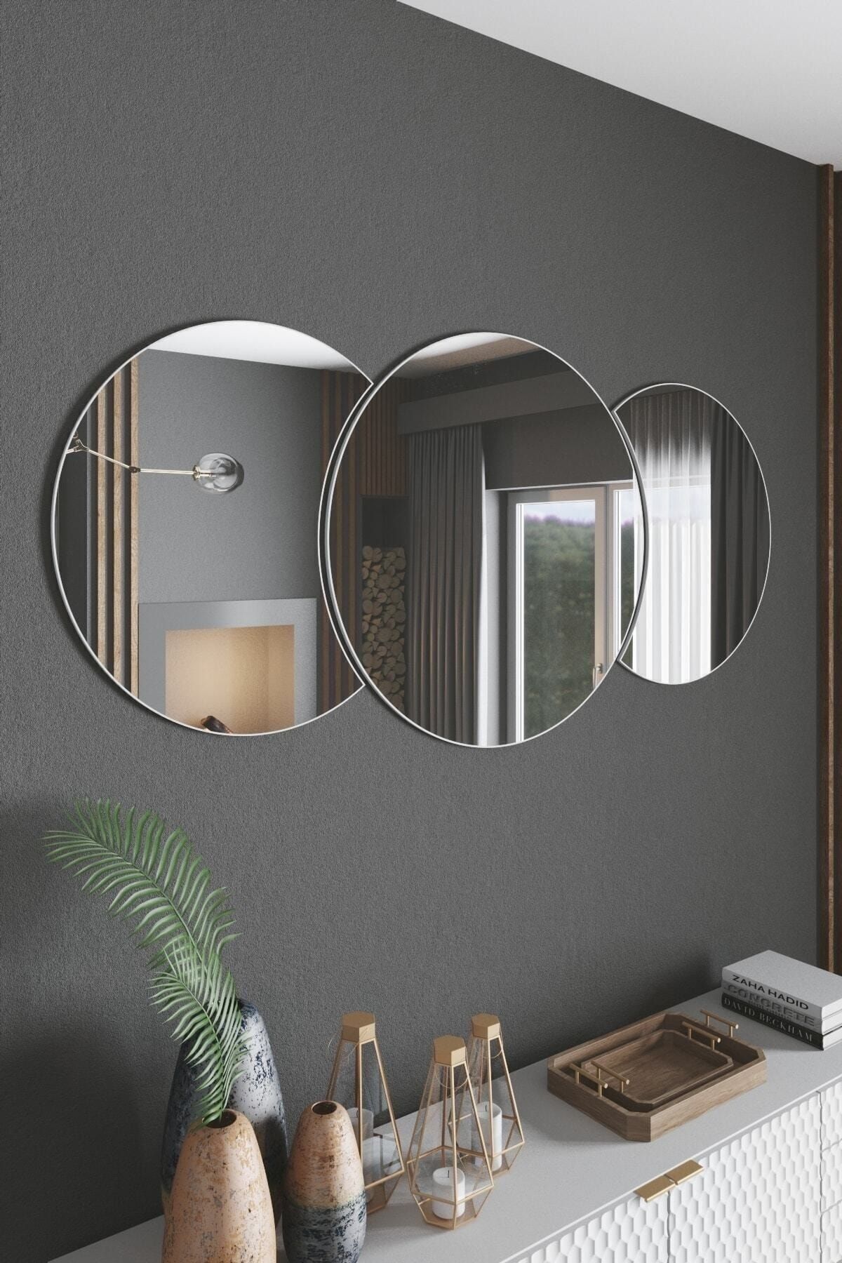 Mirror Art Dekoratif Duvar Aynası 3 Parçalı