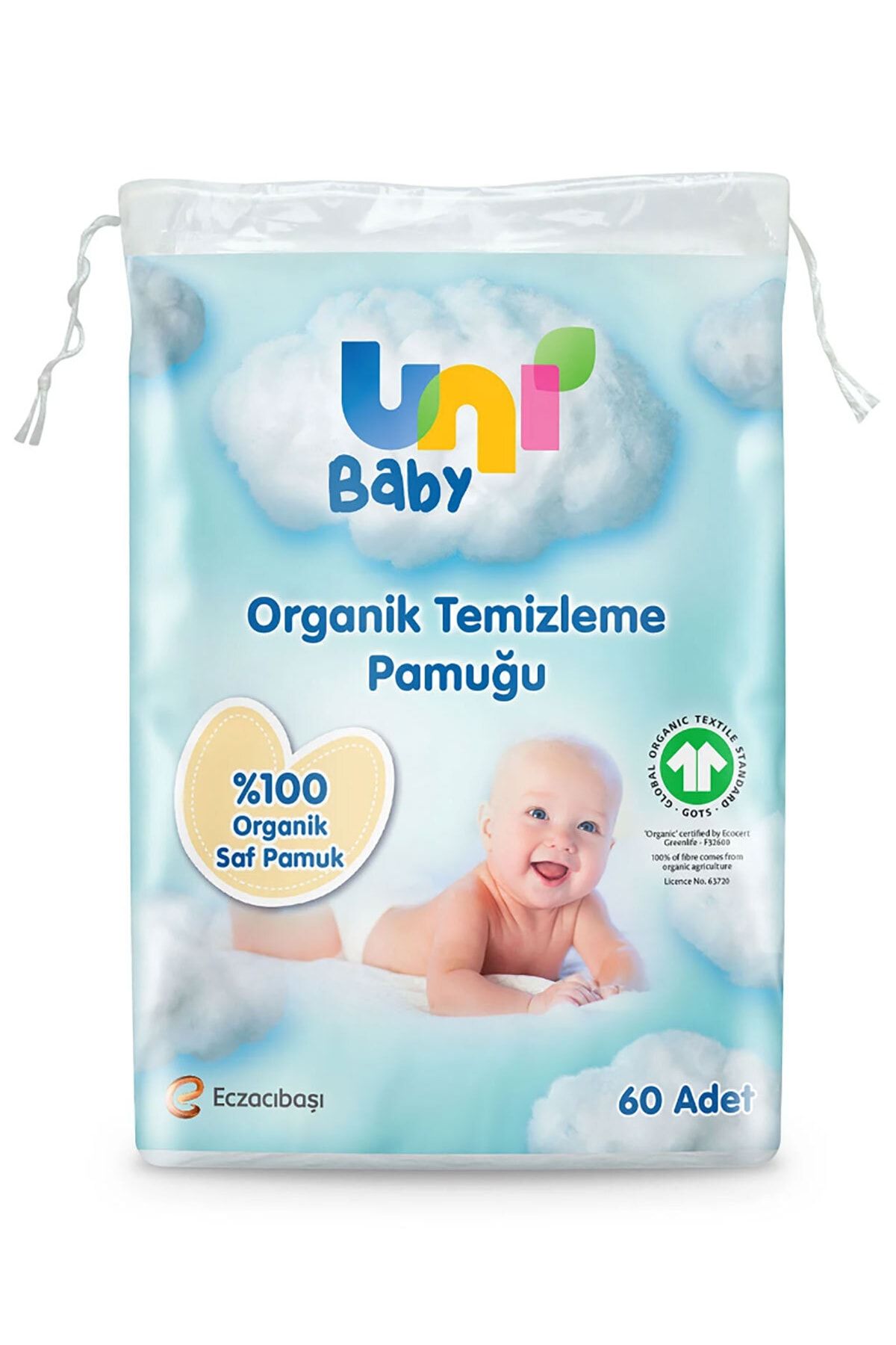 Uni Baby Bebek Temizleme Pamuğu 60 Lı