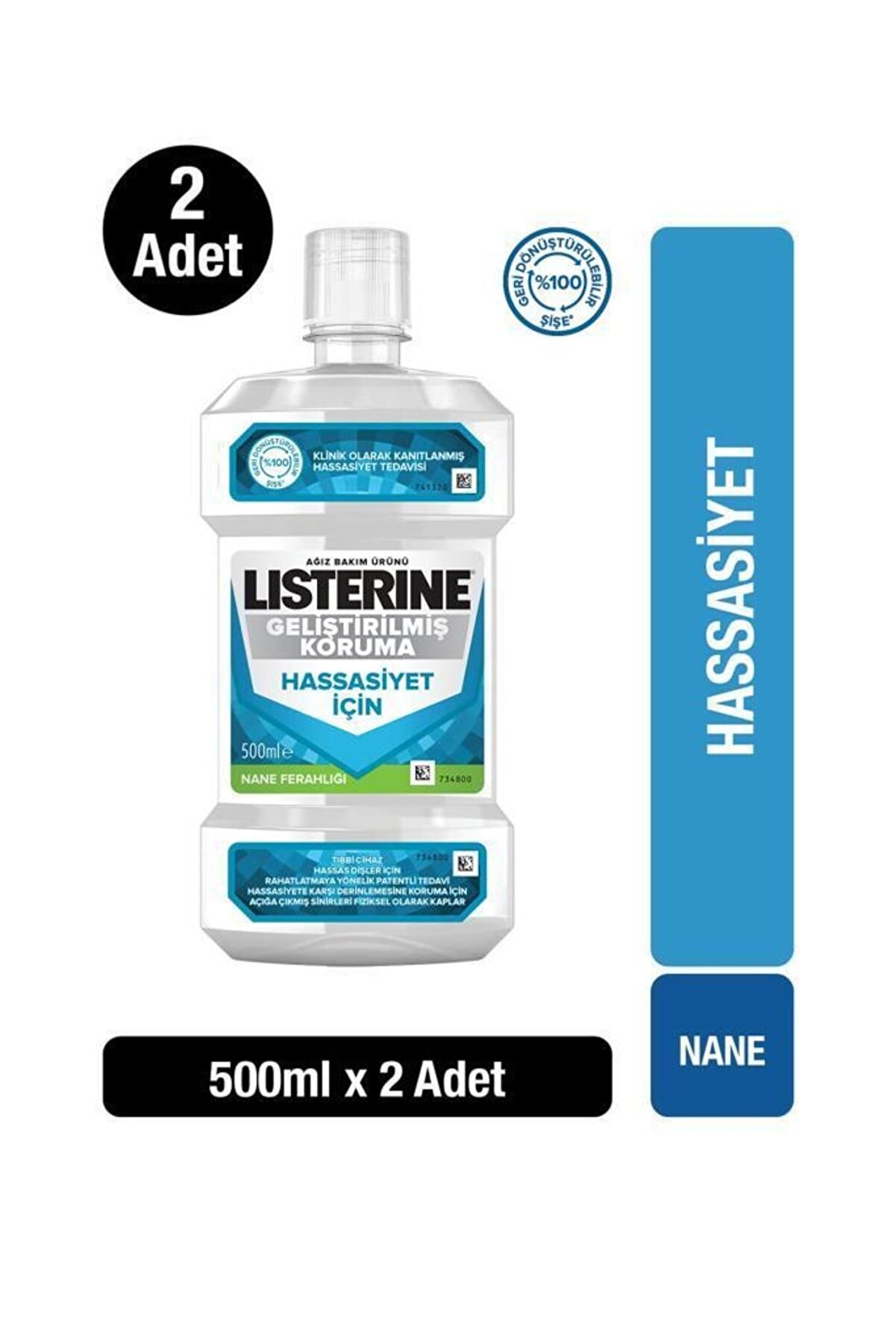 Listerine Hassasiyet Için Geliştirilmiş Koruma Ağız Bakım Suyu 500 ml X2