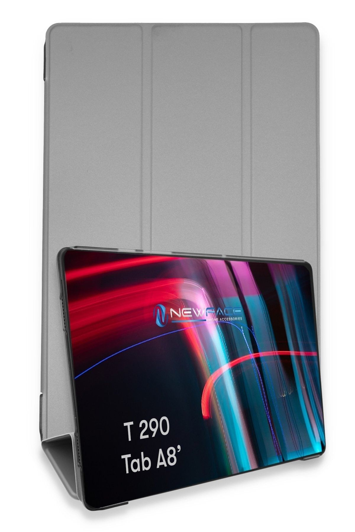 Bilişim Aksesuar Samsung Galaxy T290 Tab A 8 Kılıf Tablet Smart Cover Kılıf - Gri