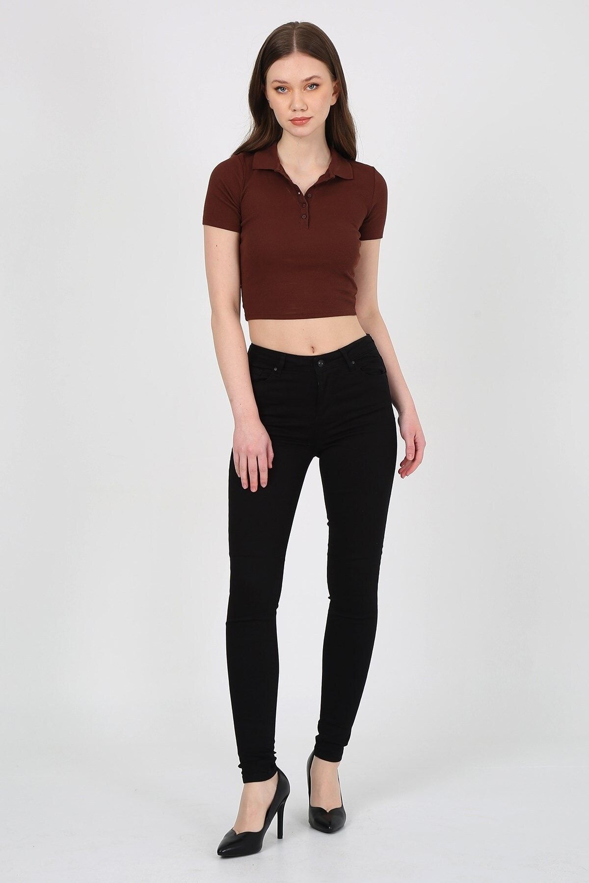 Twister Jeans Kadın Slim Fit Yüksek Bel Dar Paça Büyük Beden Kot Pantolon Mindy 9205-03 Bb Black