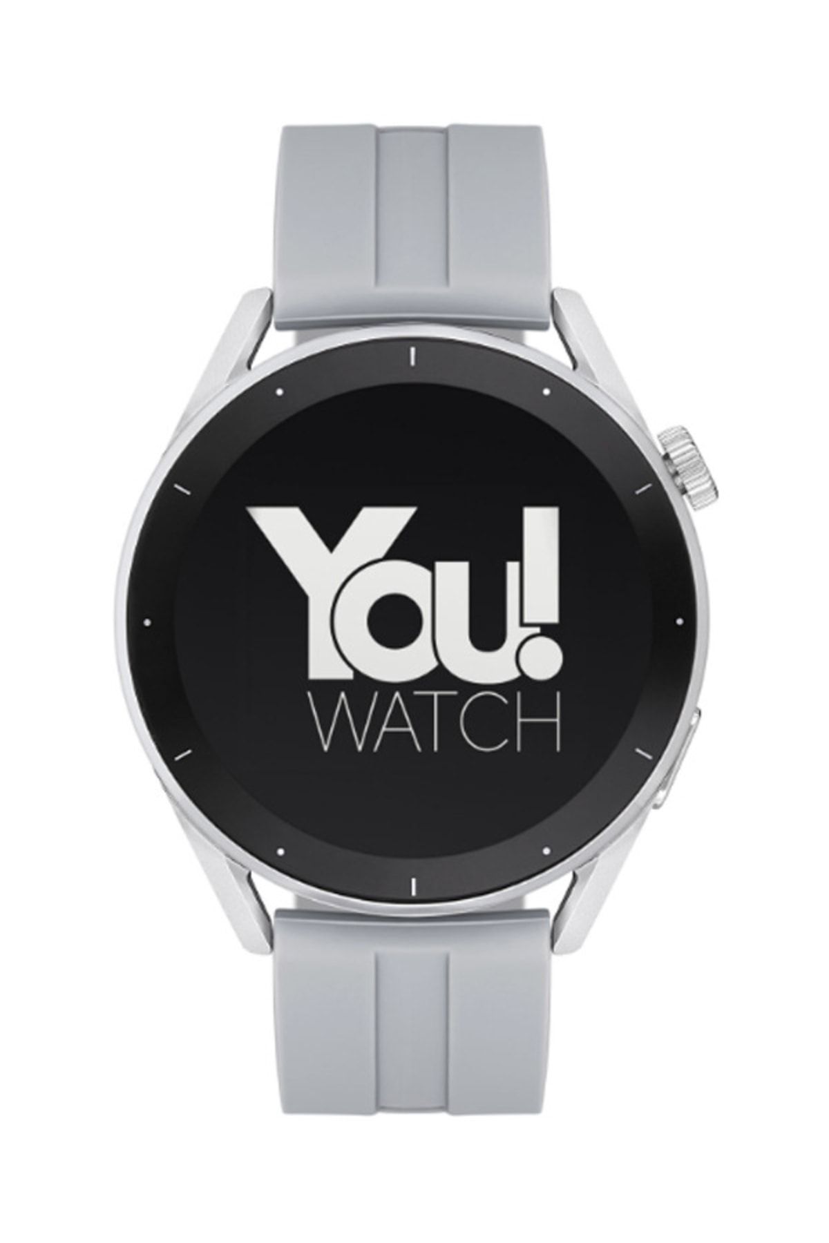 You Watch Youwatch R12-ar121 Gümüş Kasa & Gri Silikon Kordon Akıllı Saat Ios Ve Android Uyumludur.
