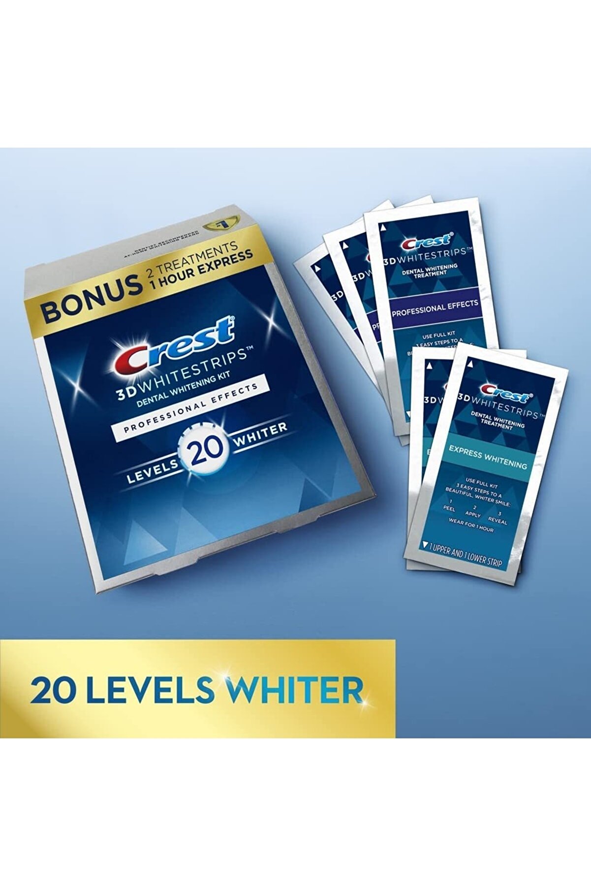 CREST 3d Whitestrips Professional Effects Kit 20 Paket 40bant + 2 Paket Bonus