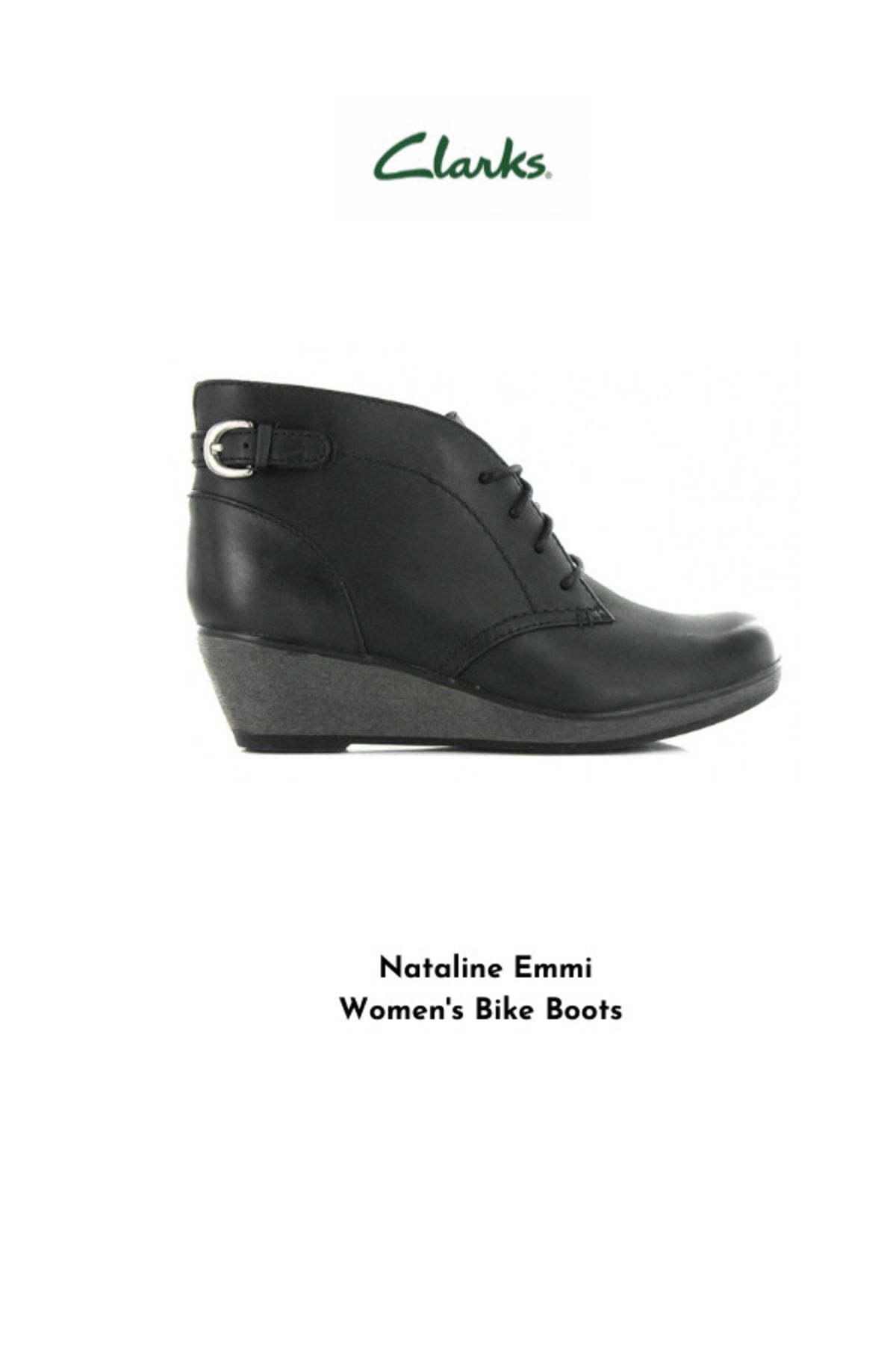 CLARKS Kadın Boots Siyah Platform Yalıtım Astarı Doğal Üst Kaymaz Taban Ortopedik