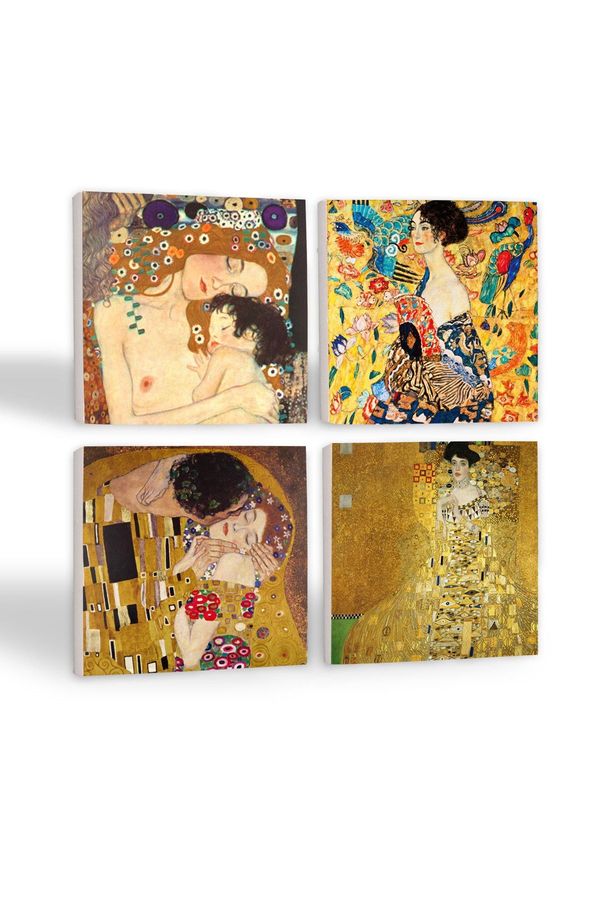 Pinecone Gustav Klimt Yelpazeli Kadın, Adele Bloch-bauer'in Portresi, Anne Çocuk, Öpücük Taş Bardak Altlığı